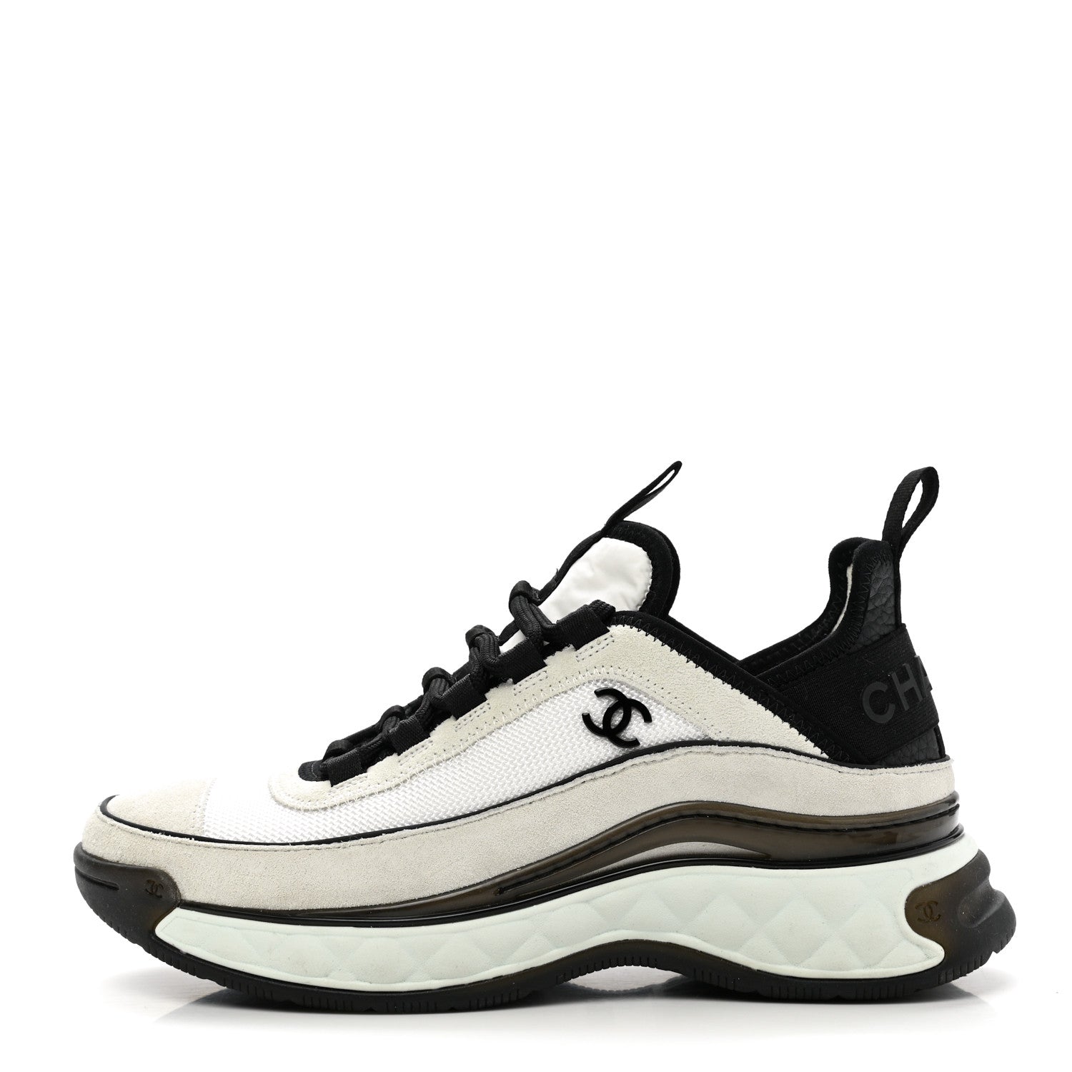 CHANEL FABRIC SUEDE CALFSKIN CC SNEAKERS