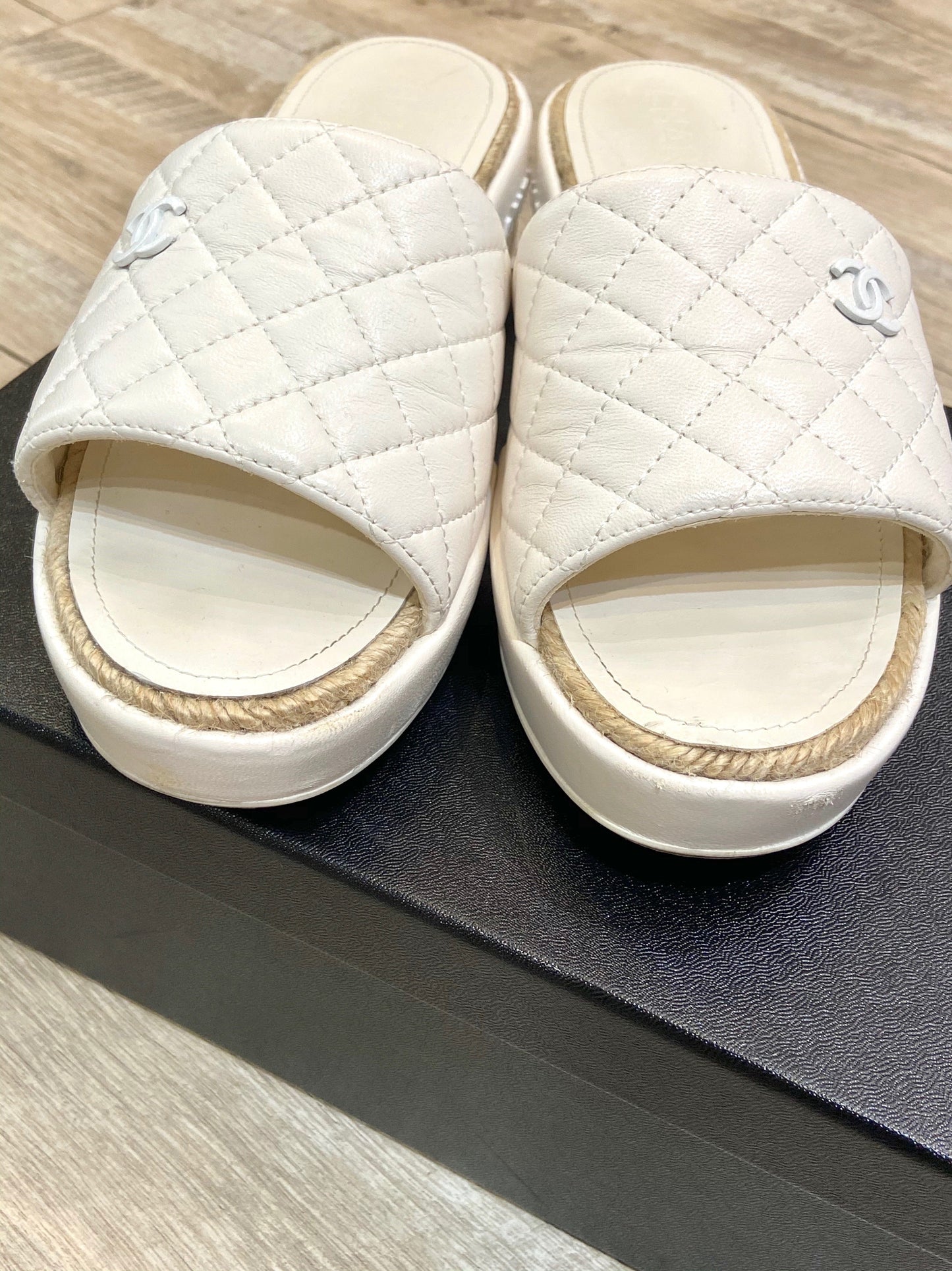 Chanel CC LAMBSKIN MULES Leather Shoes
