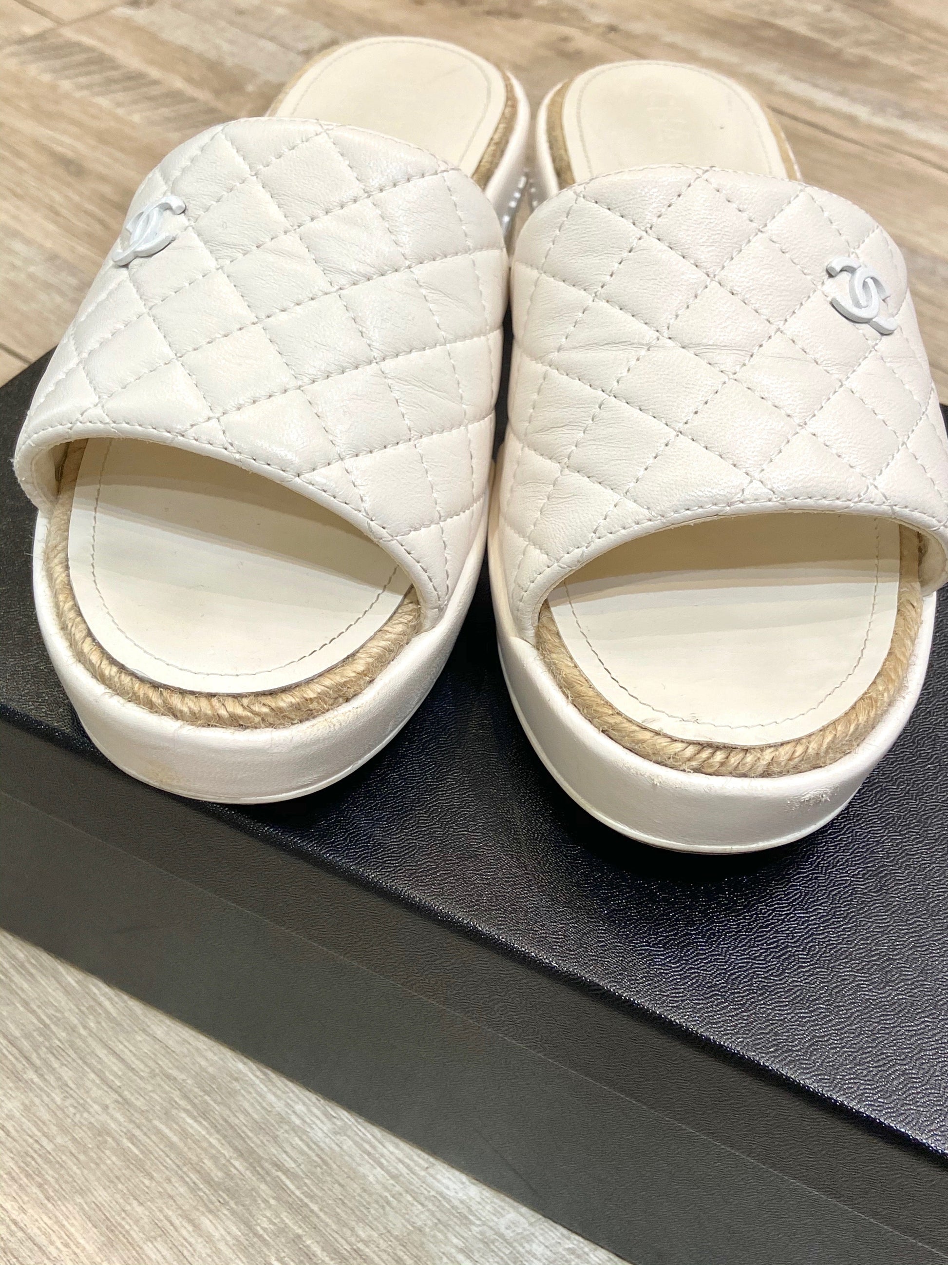 Chanel CC LAMBSKIN MULES Leather Shoes