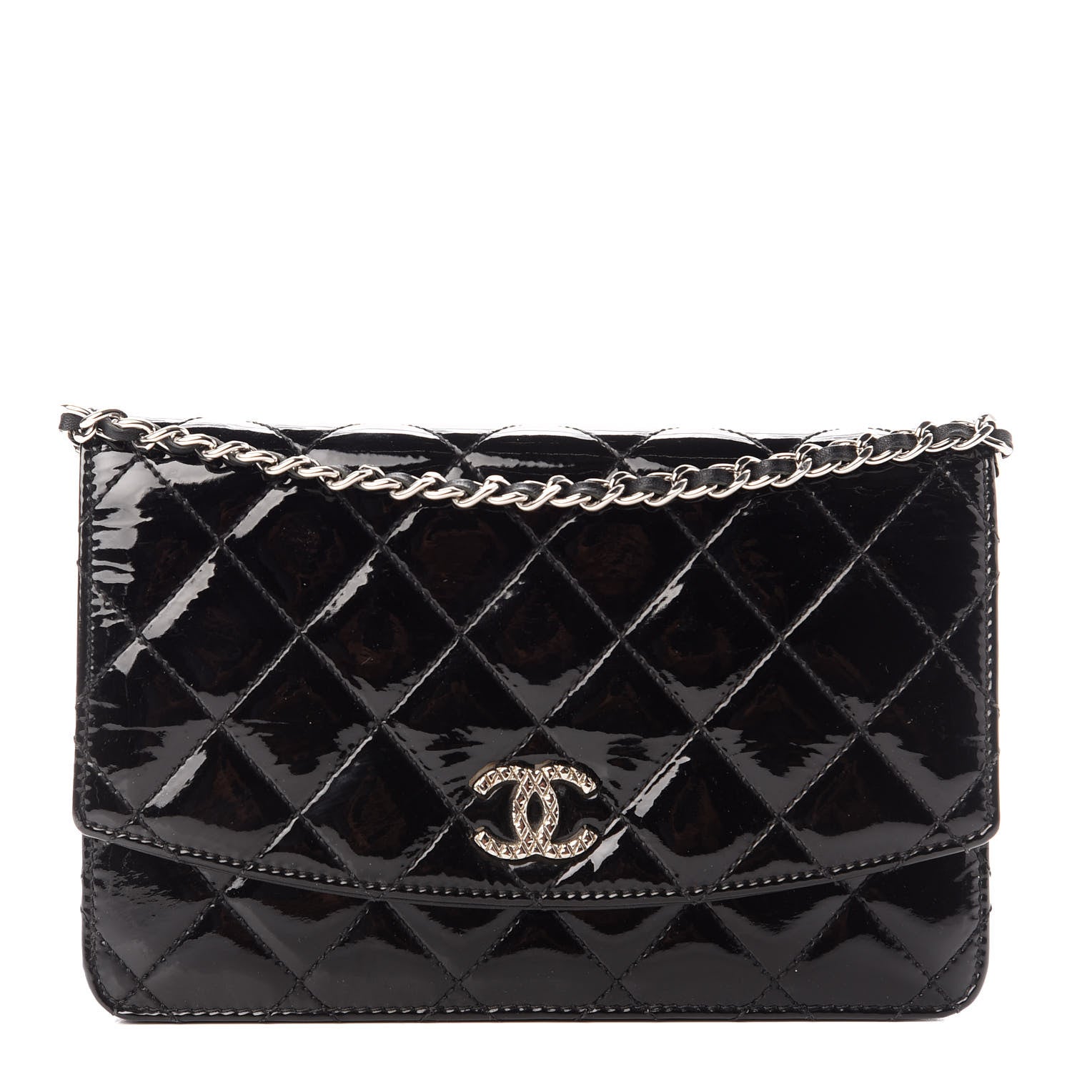 Chanel CC QUILTED PATENT ON Wallet Case 3