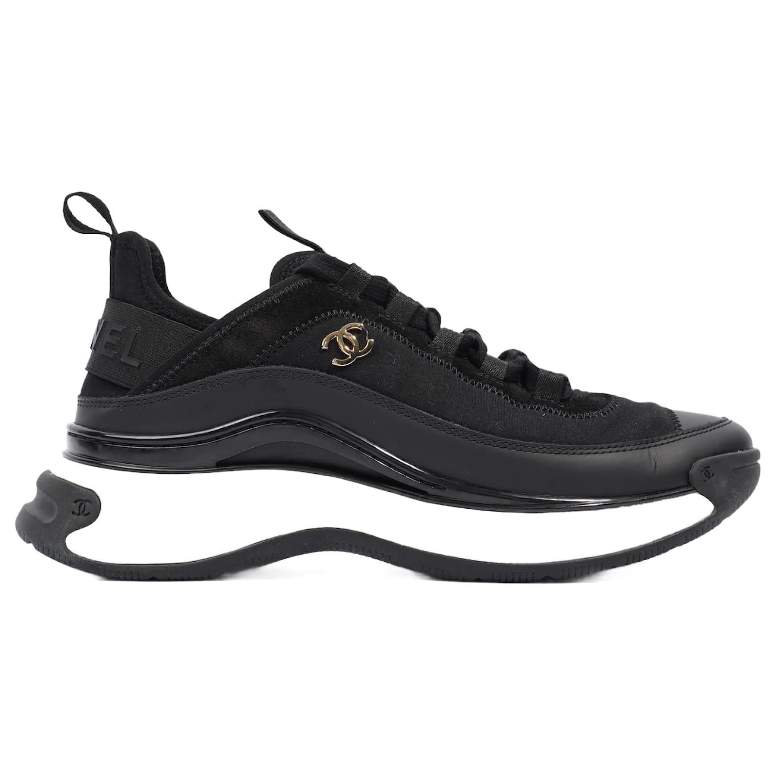 CHANEL QUILTED CC TRAINER SNEAKERS