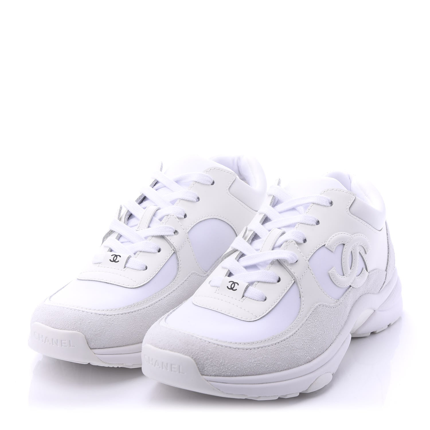 CHANEL SUEDE CALFSKIN LEATHER CC SNEAKERS