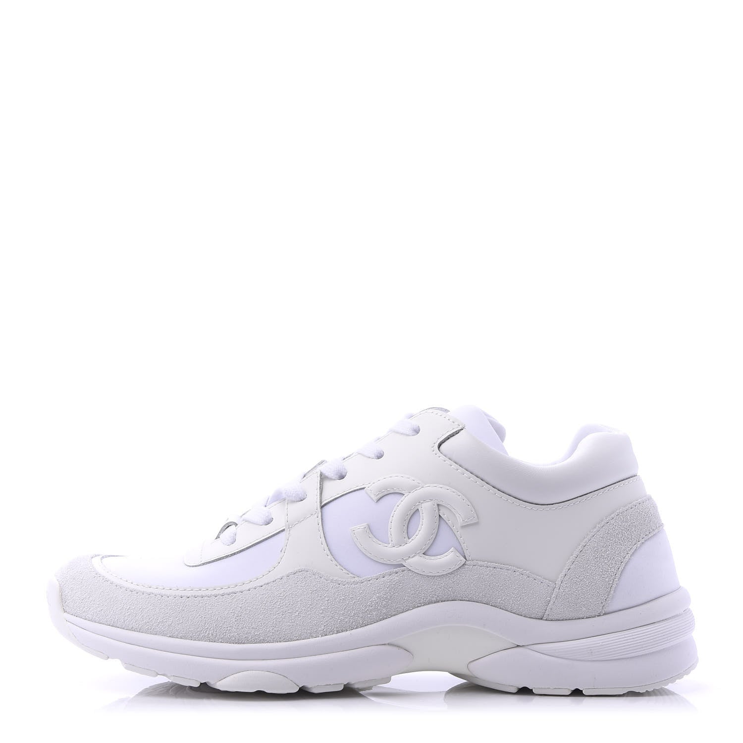 CHANEL SUEDE CALFSKIN LEATHER CC SNEAKERS