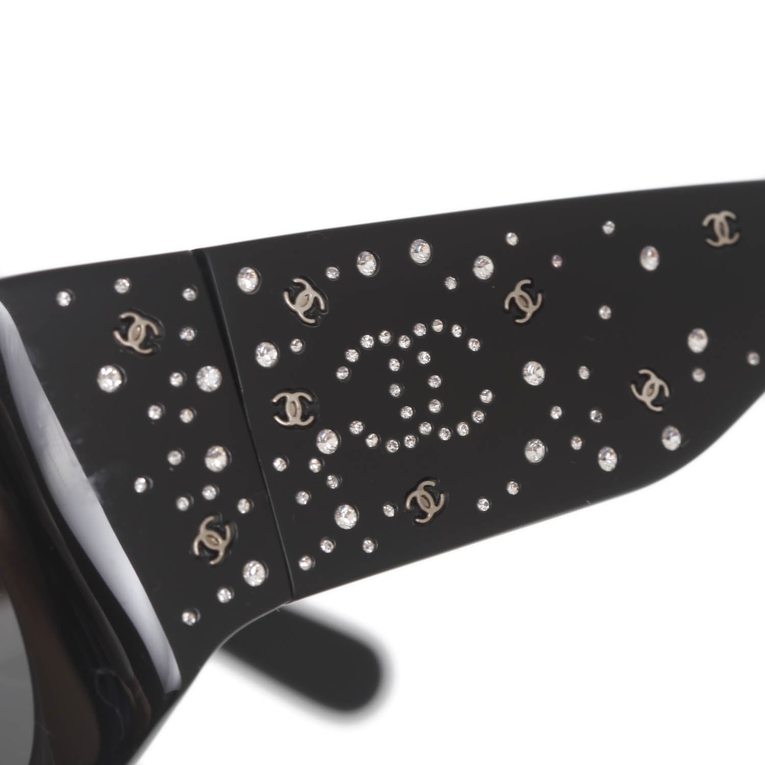 CHANEL SWAROVSKI CRYSTAL CC LOGO SUNGLASSES
