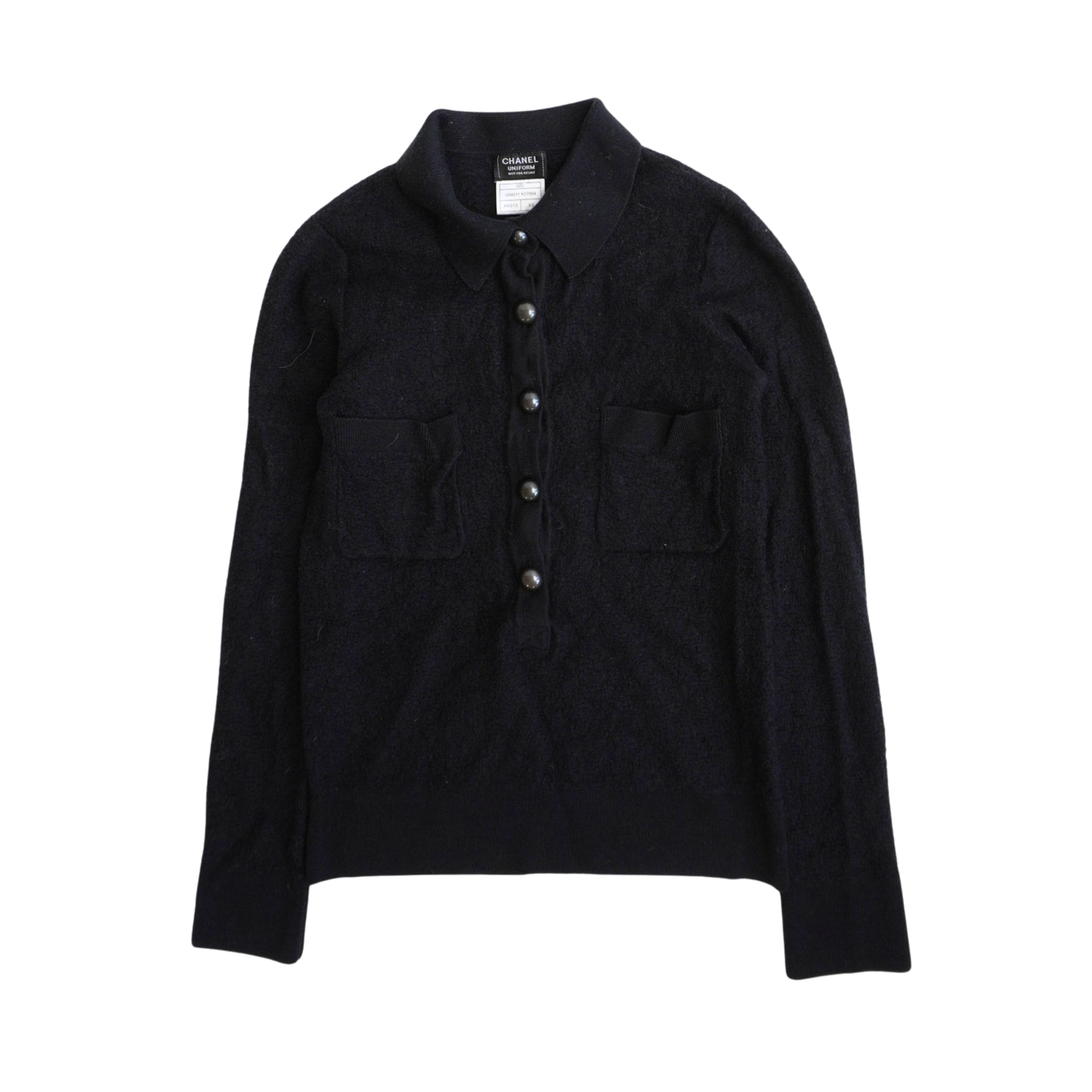 'Uniform' Wool Polo Shirt - Women's XS Button Down