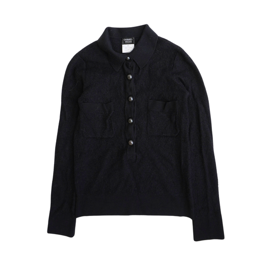 'Uniform' Wool Polo Shirt - Women's XS Button Down