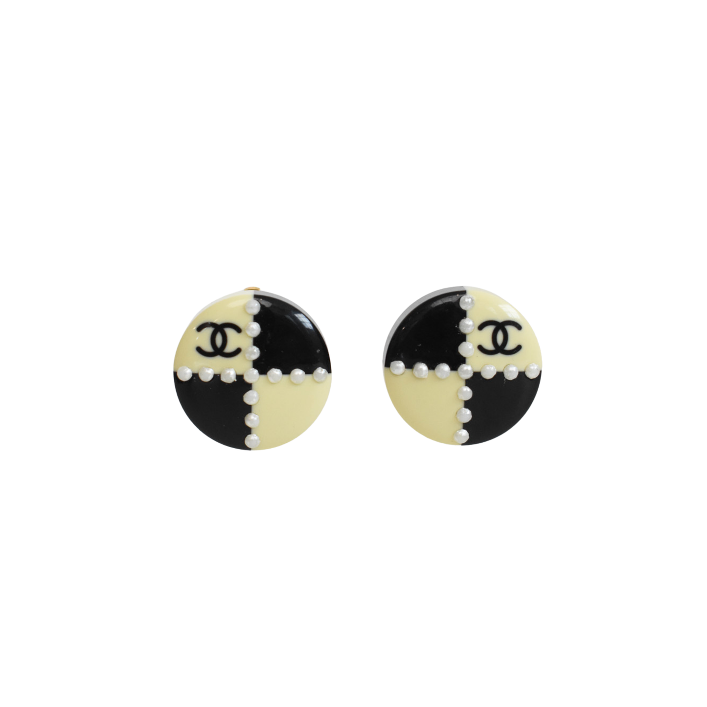 Chanel 'Coco Mark' Check Earrings Jewelry