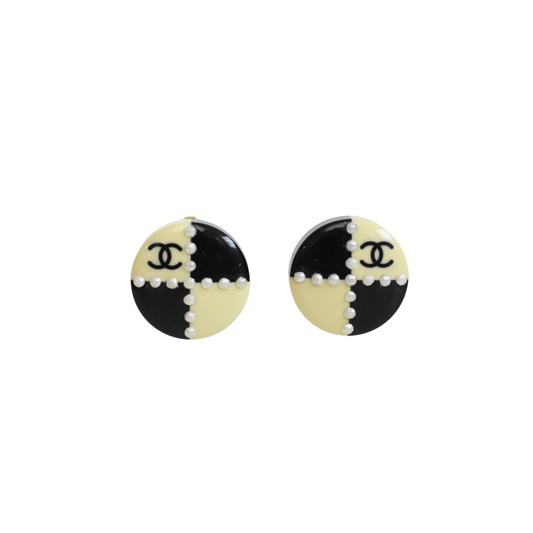 Chanel 'Coco Mark' Check Earrings Jewelry