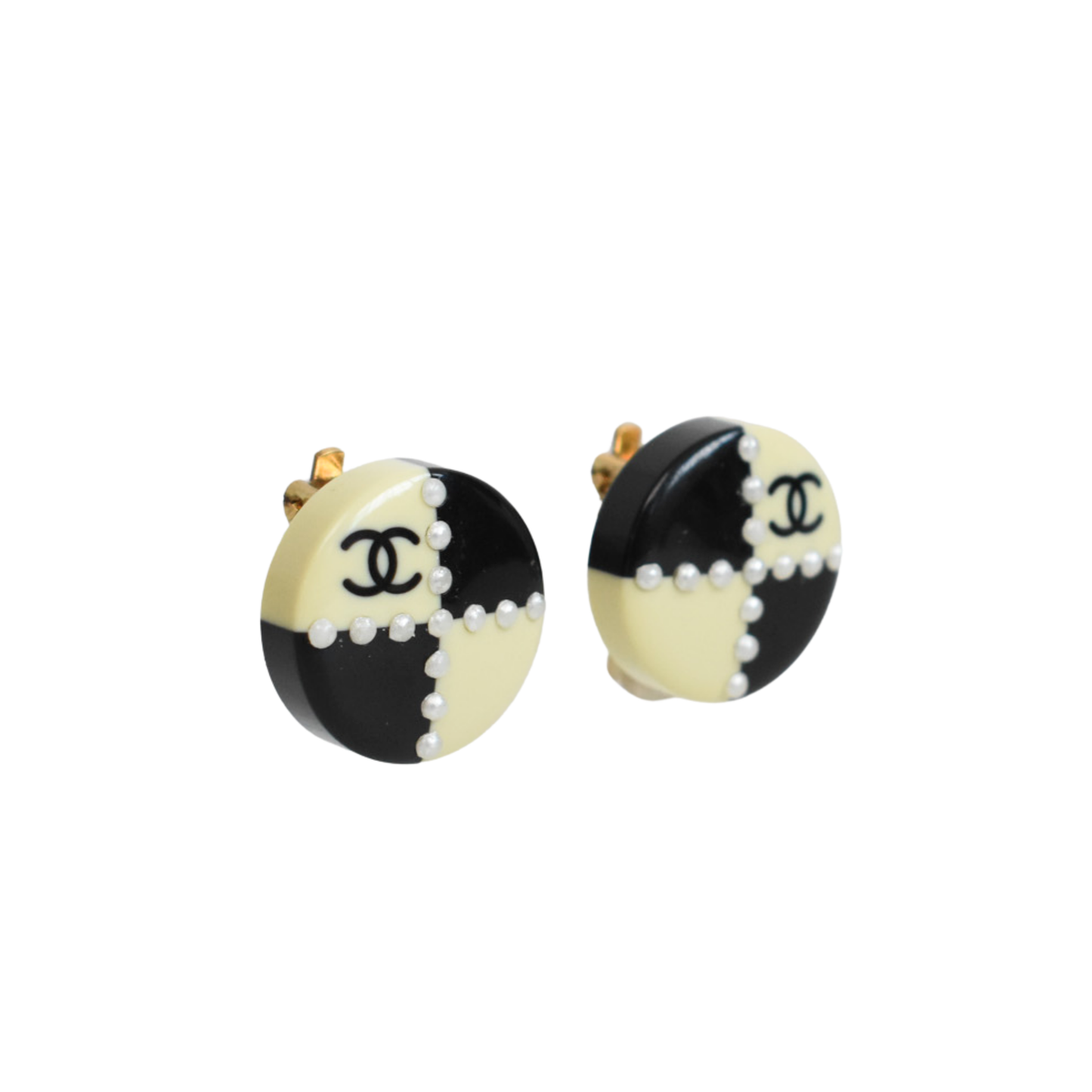 Chanel 'Coco Mark' Check Earrings Jewelry