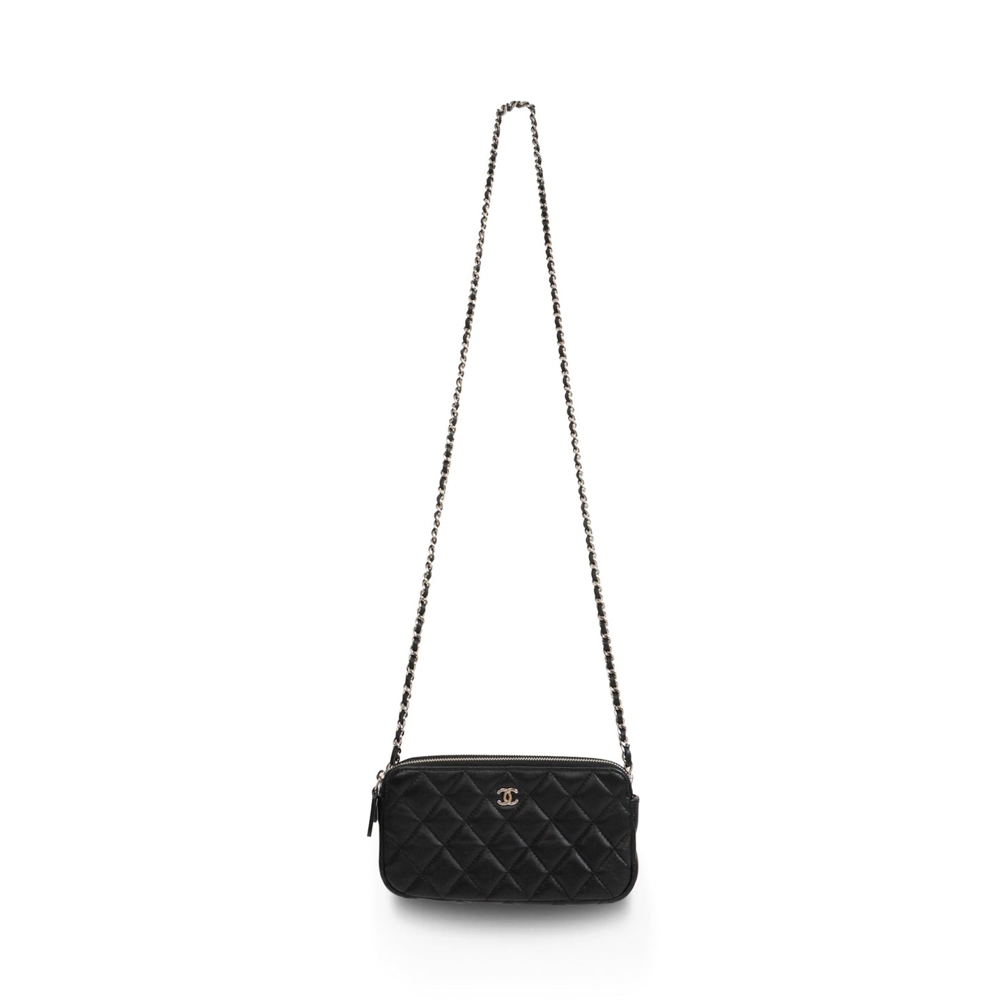 Chanel Double Zip Clutch Bag