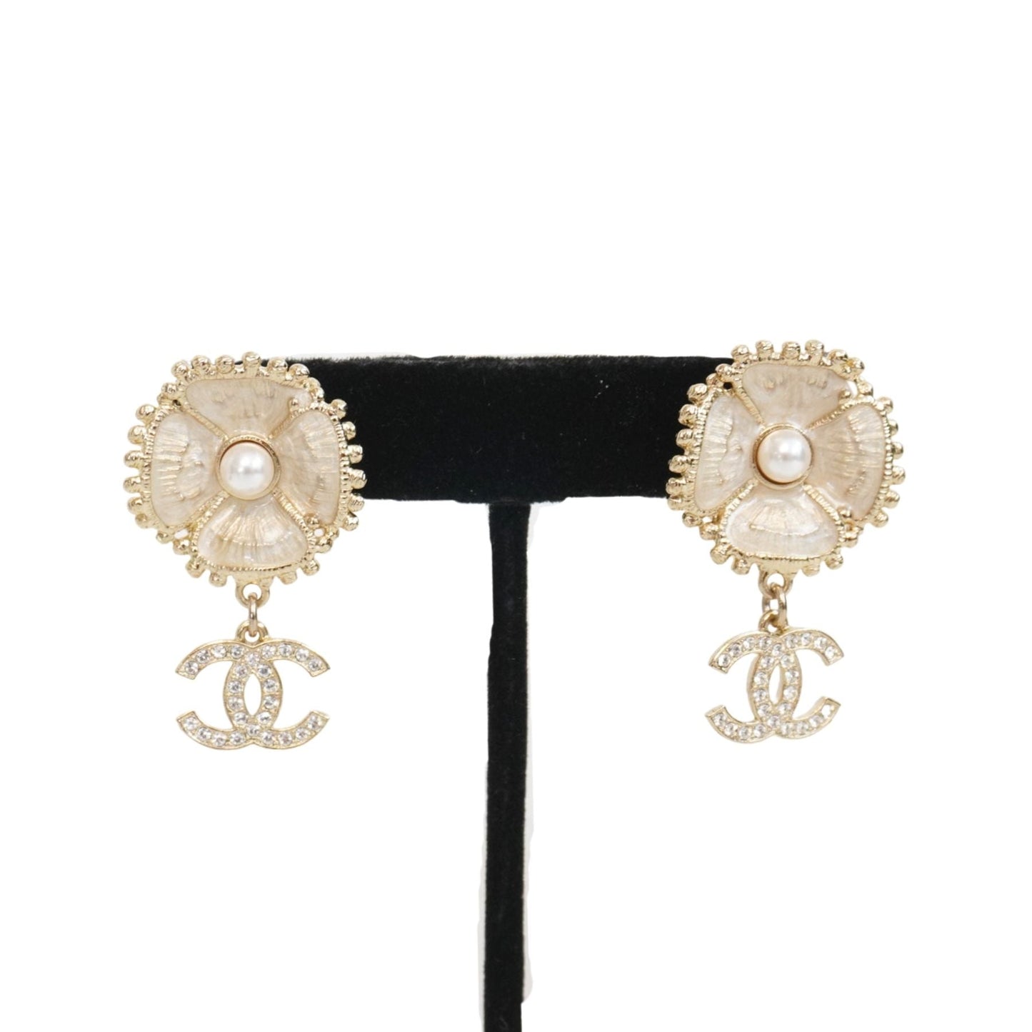 Chanel 'Camellia CC' Drop Earrings Jewelry