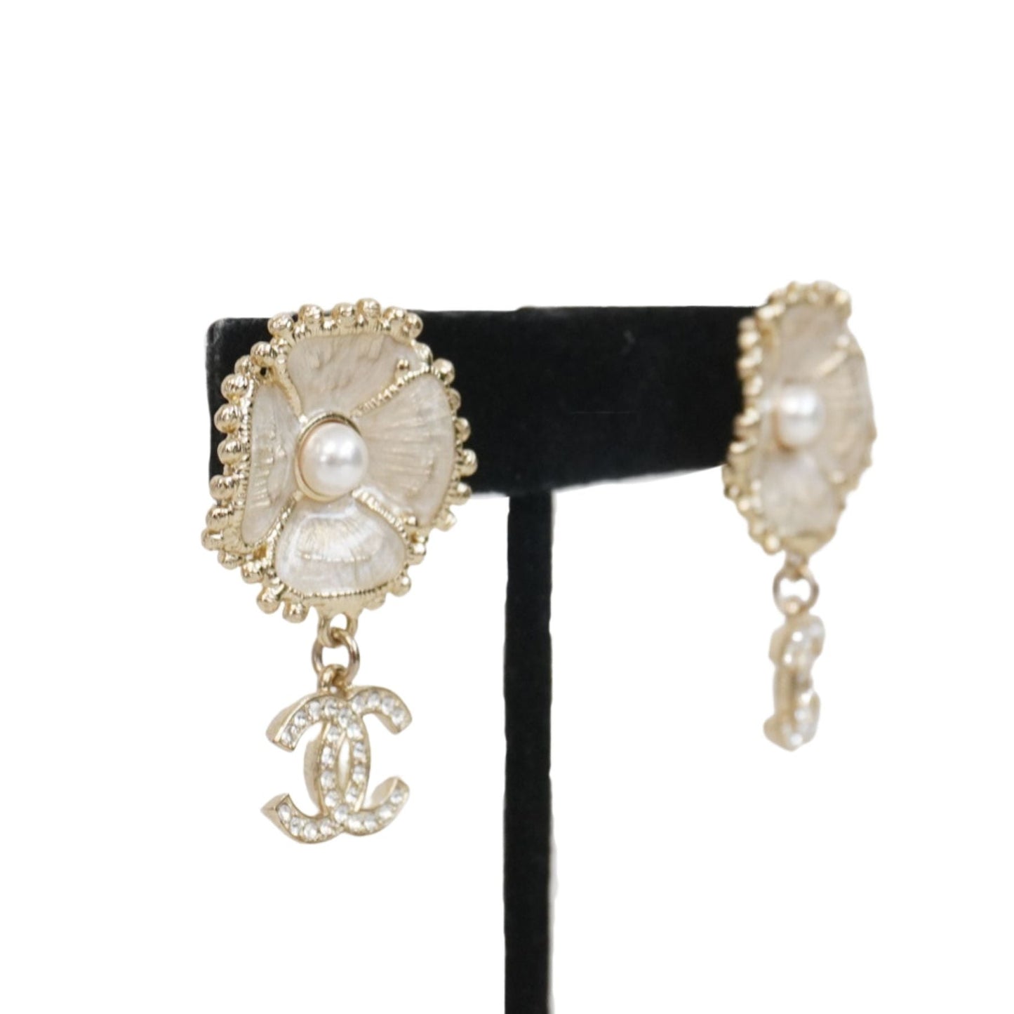 Chanel 'Camellia CC' Drop Earrings Jewelry