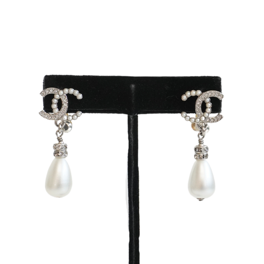 Chanel '' CC Pearl Drop Earrings Jewelry