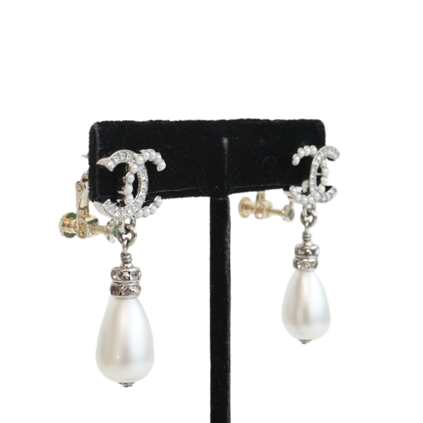 Chanel '' CC Pearl Drop Earrings Jewelry