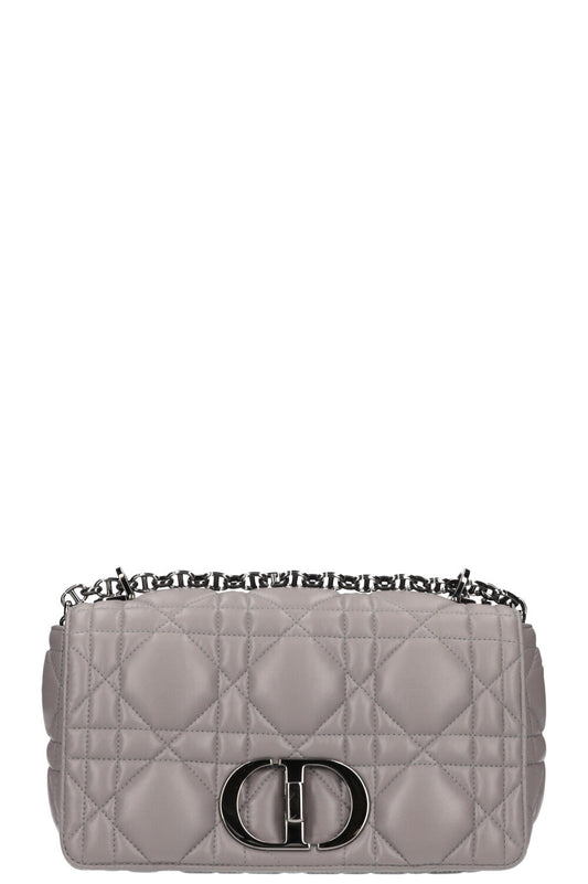 Dior Caro Bag Macrocannage Calfskin Grey Gray Handbag