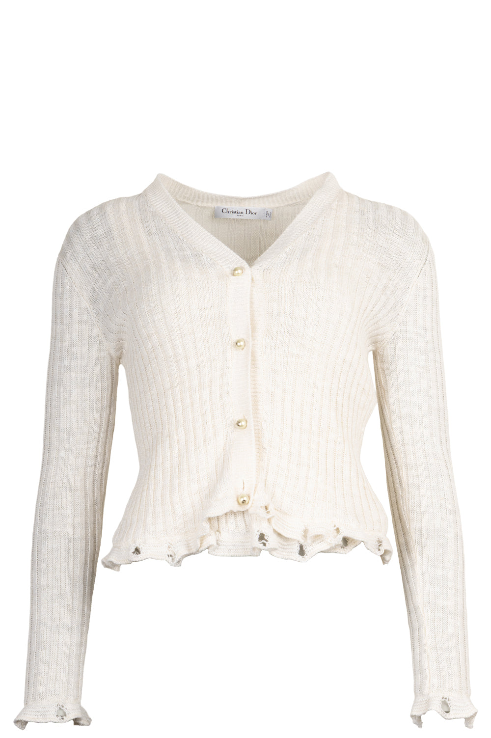 Dior Knit Twinset Linen Cashmere Ivory Handbag