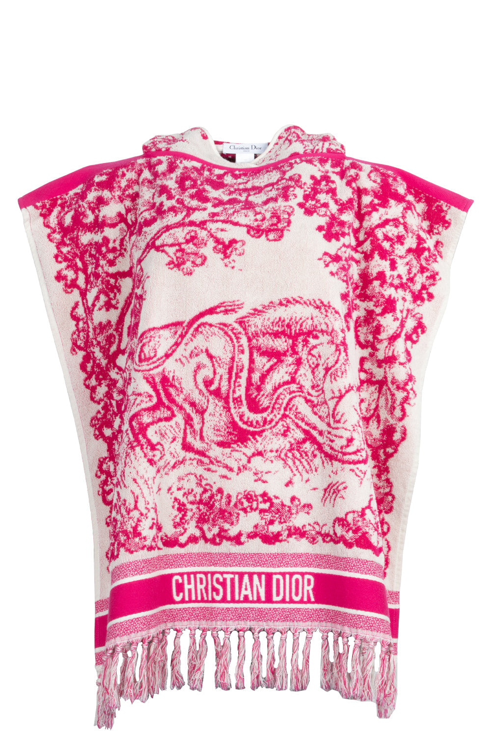 Dior Terry Cloth Fringed Poncho Toile De Jouy Pink Handbag