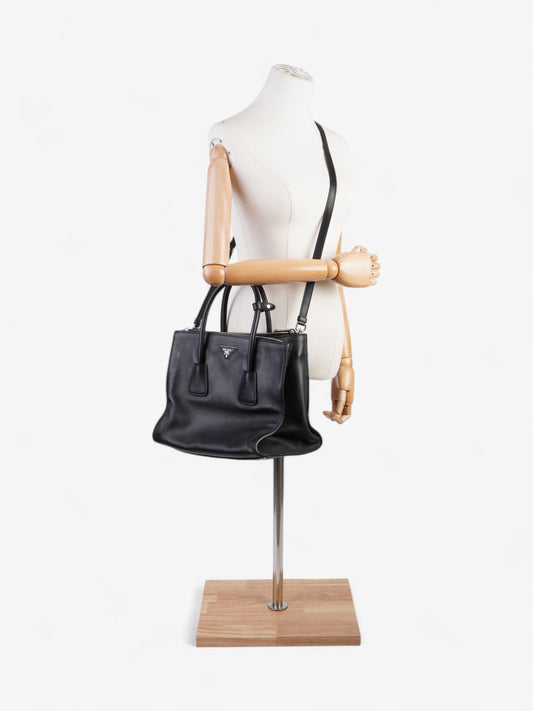 Prada Twin Pocket Tote Leather Black Medium Shoulder Bag