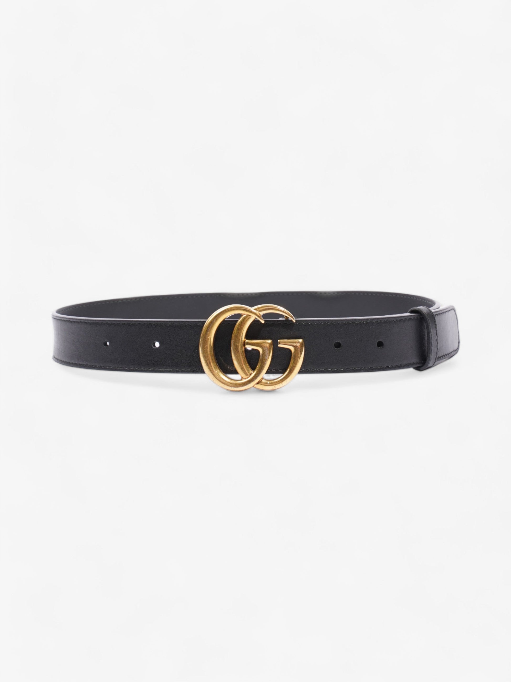 Gucci Marmont Thin Belt Handbag Leather Black Accessory Gg Belt