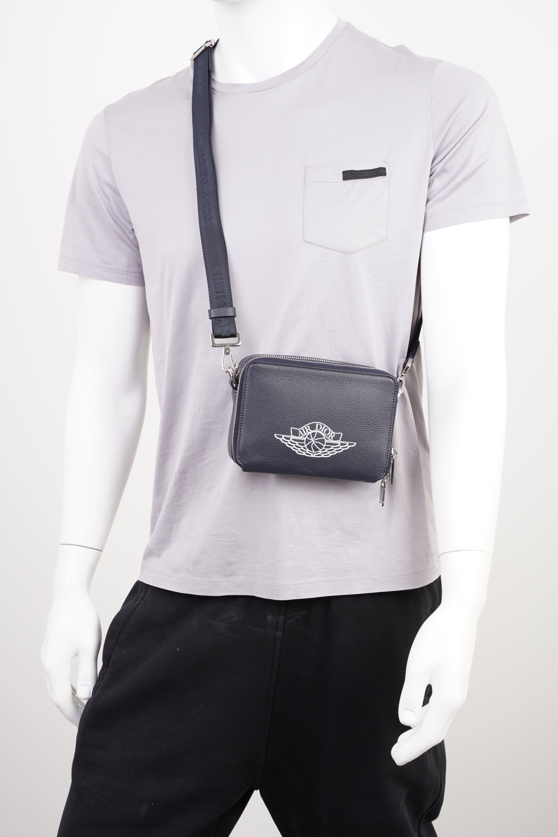 Dior Jordan Messenger Bag Leather White Navy