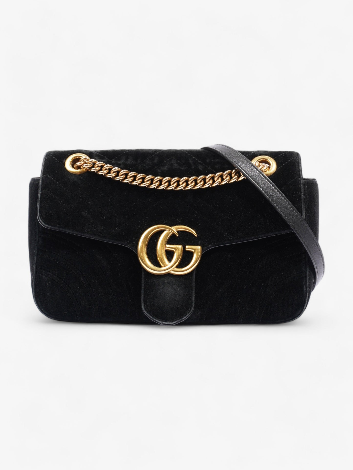 Gucci Marmont Velvet Shoulder Bag Black Small