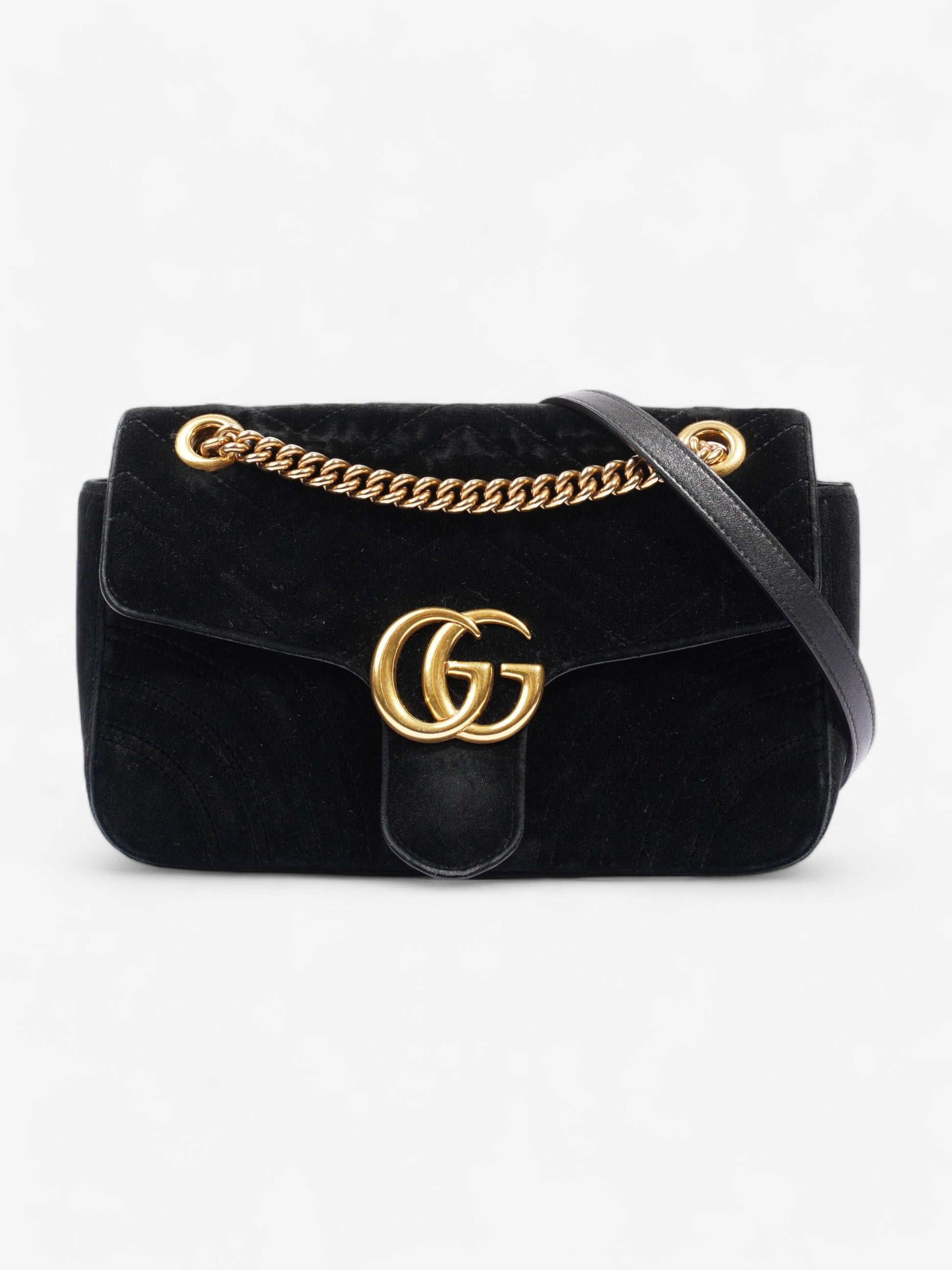 Gucci Marmont Velvet Shoulder Bag Black Small