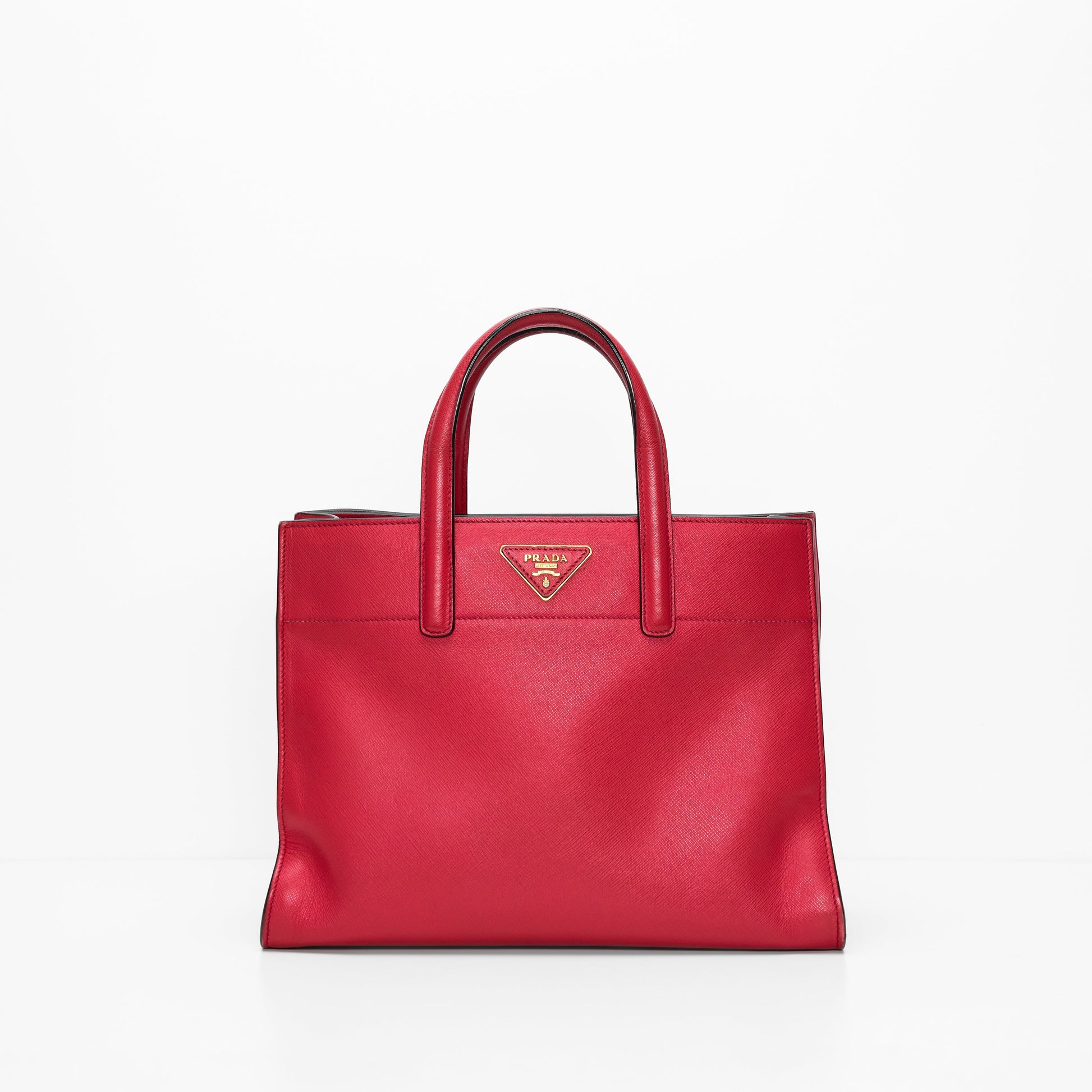 Prada Soft Tote Bag Leather Saffiano Pink
