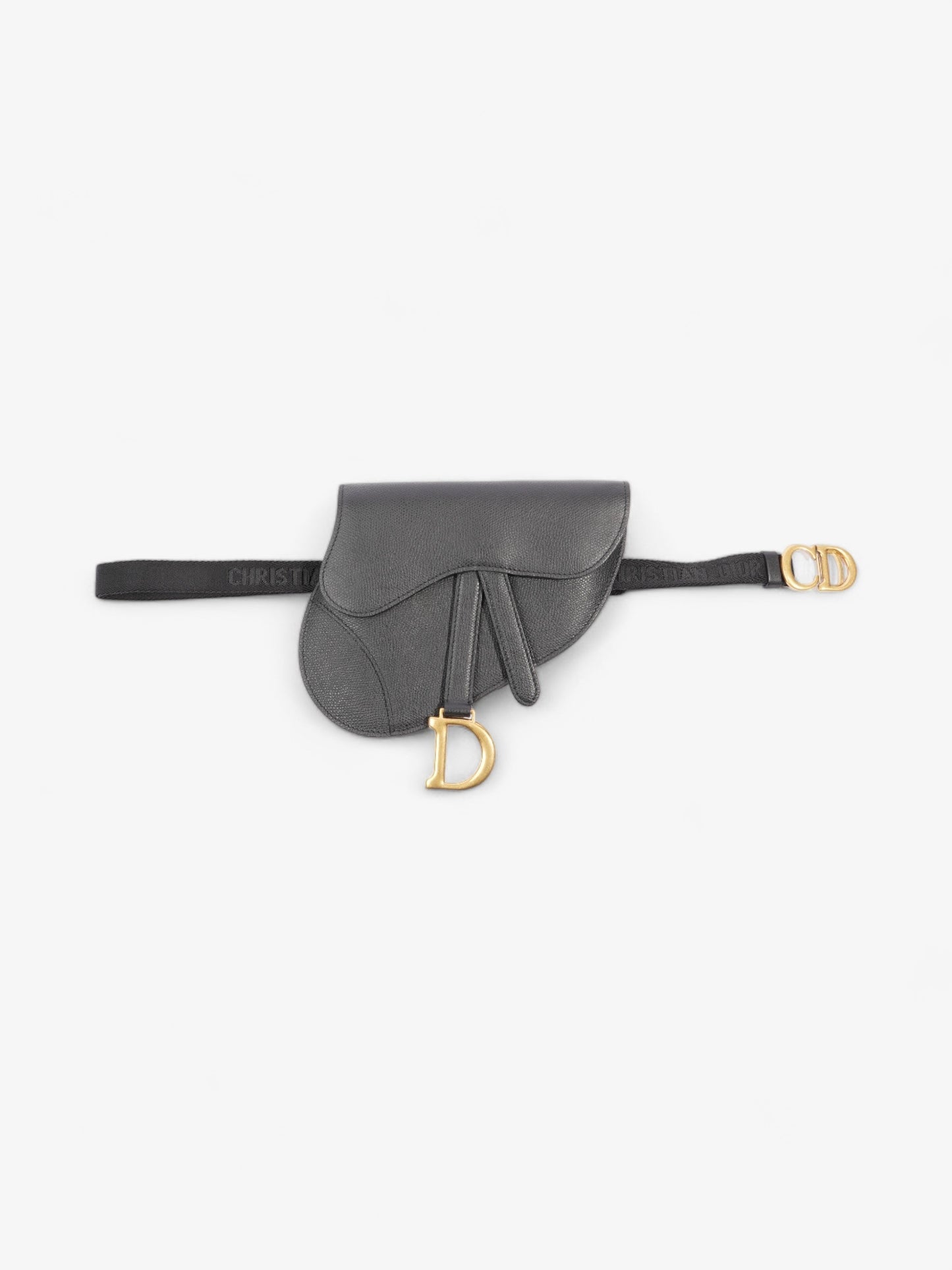 Dior Christian Saddle Belt Bag Leather Black Bag Black Leather
