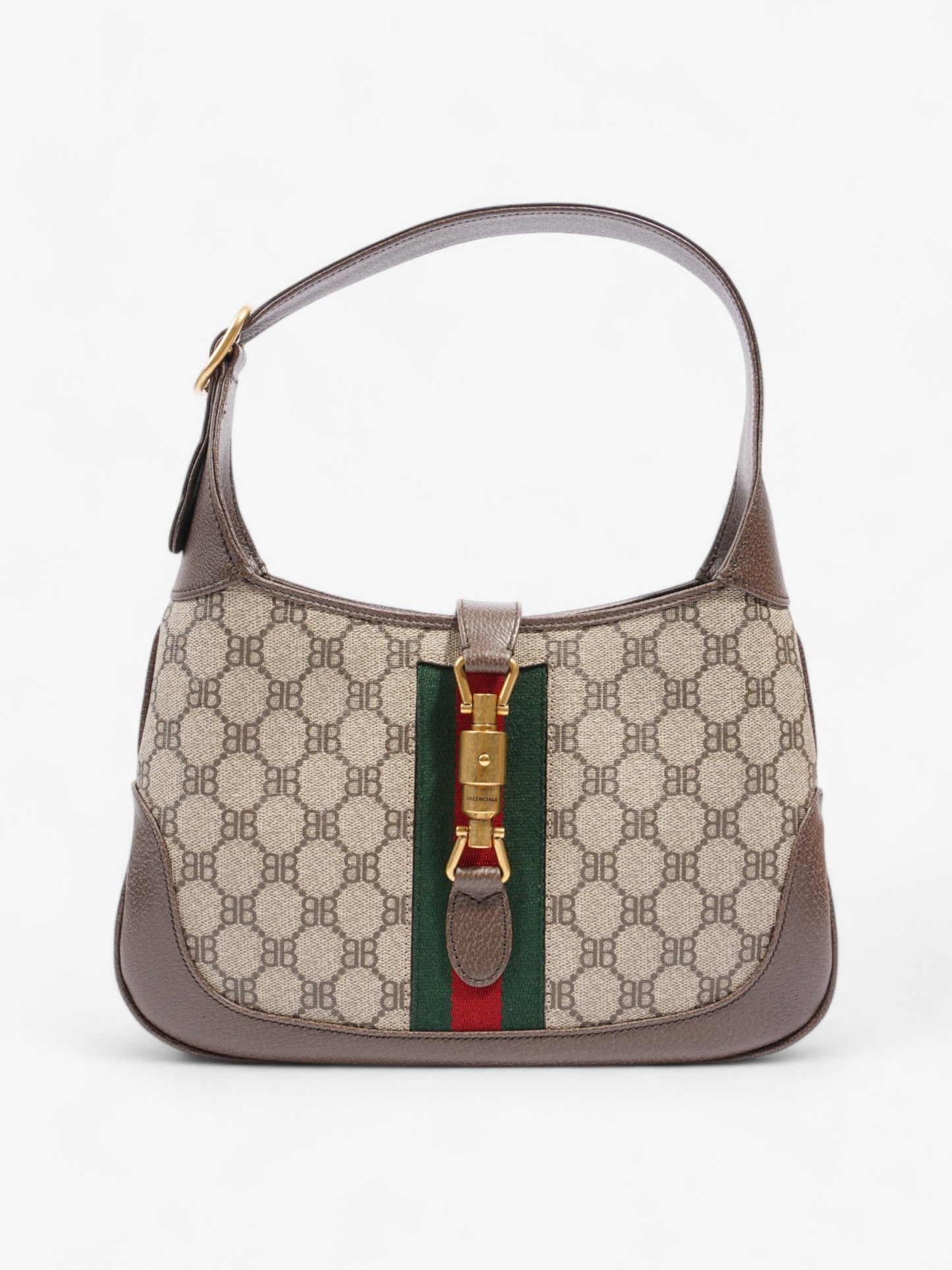Gucci Balenciaga Hacker Project Jackie Coated Shoulder Bag Canvas Brown