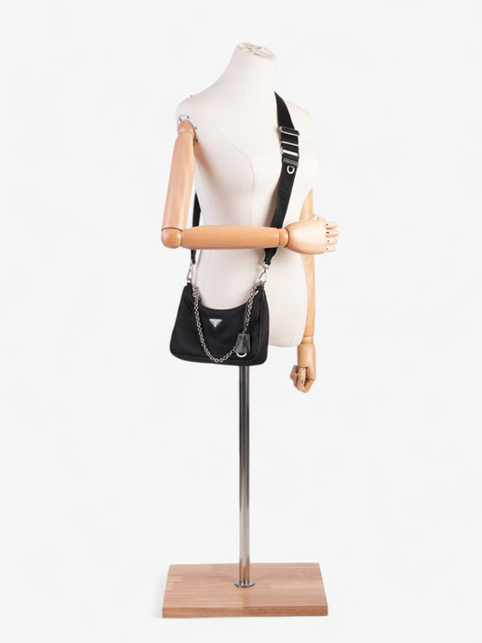 Prada Re Edition Crossbody Bag Nylon Black Black Nylon 2