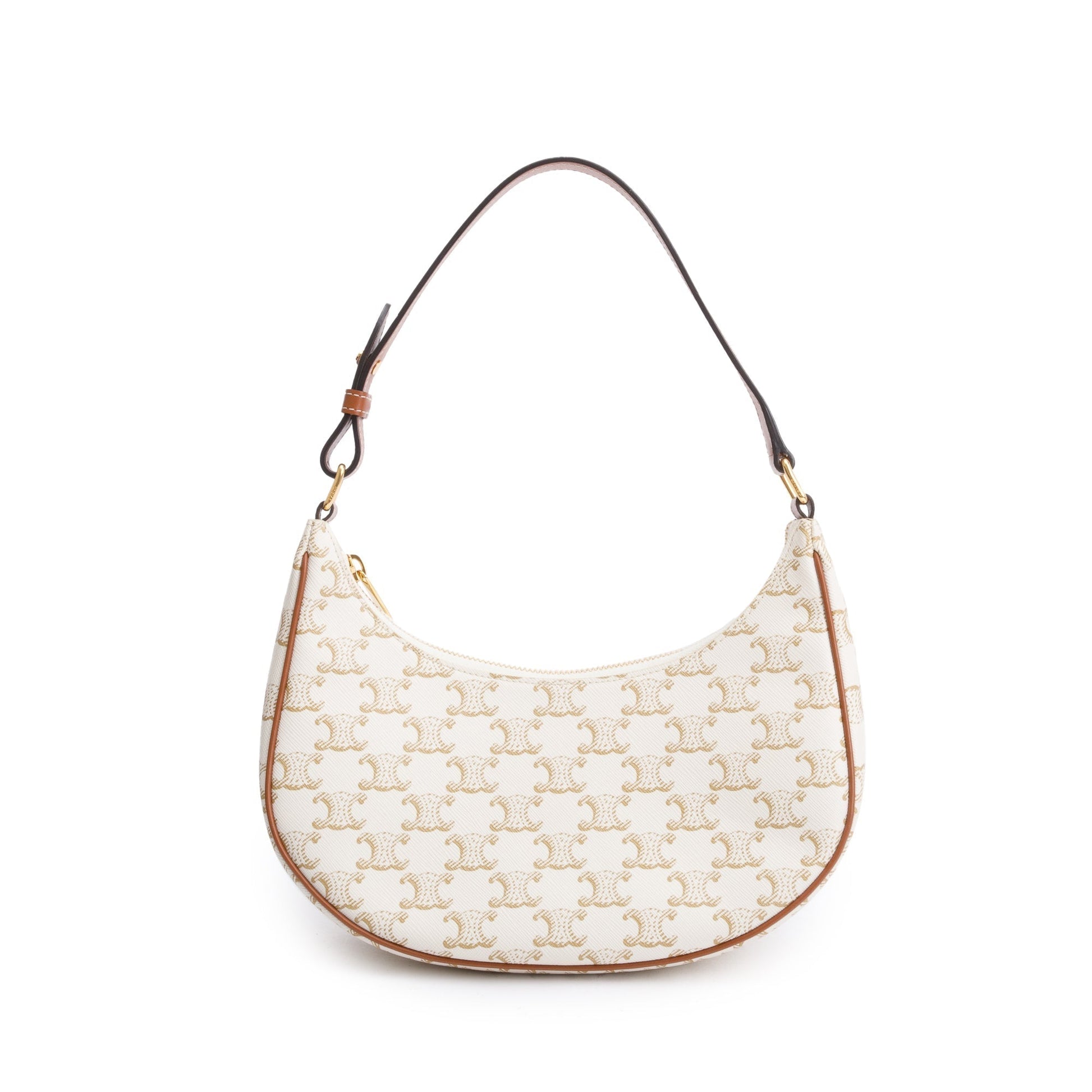 Celine Triomphe Ava Shoulder Bag Canvas White