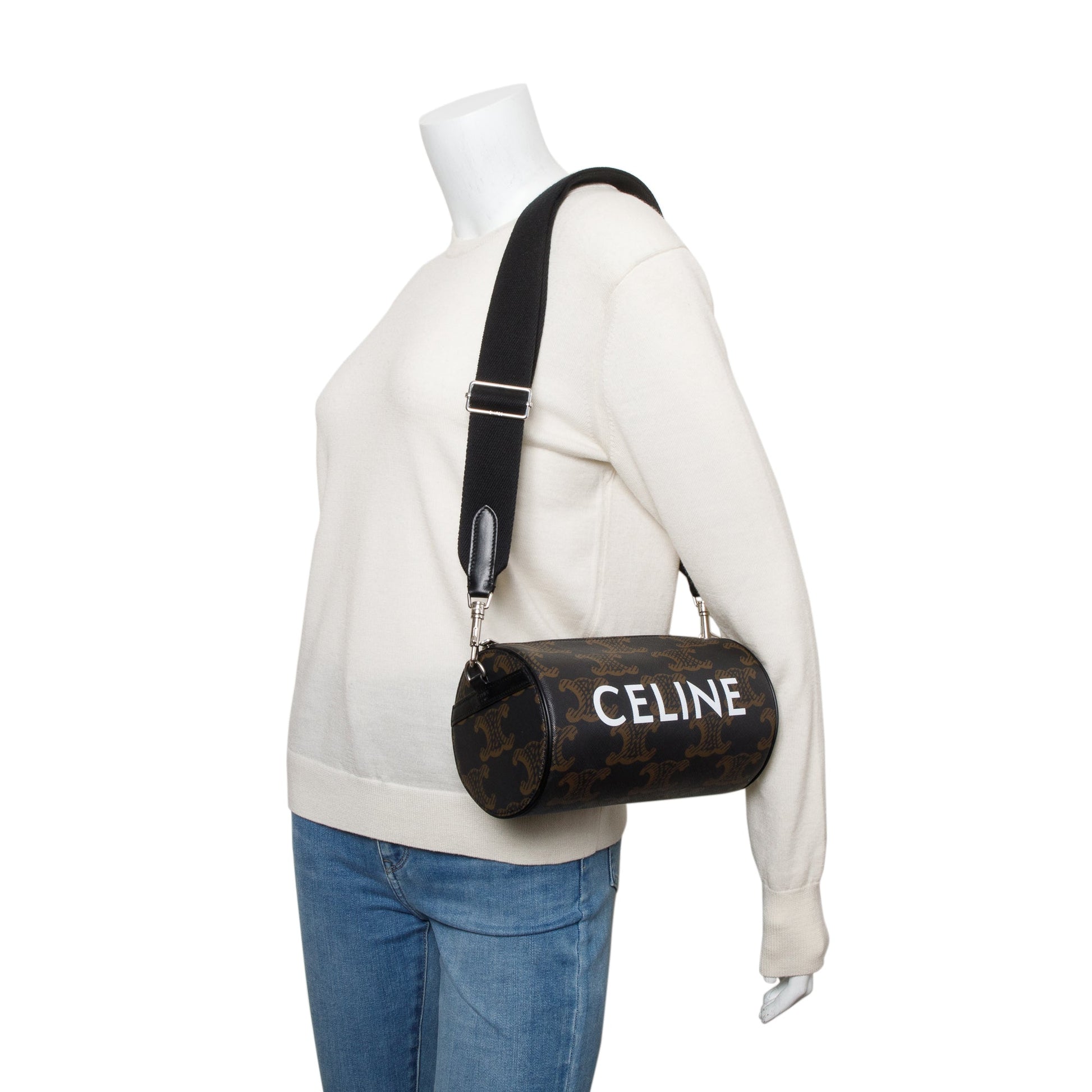 Celine Triomphe Cylinder Bag Canvas Brown Travel Bag