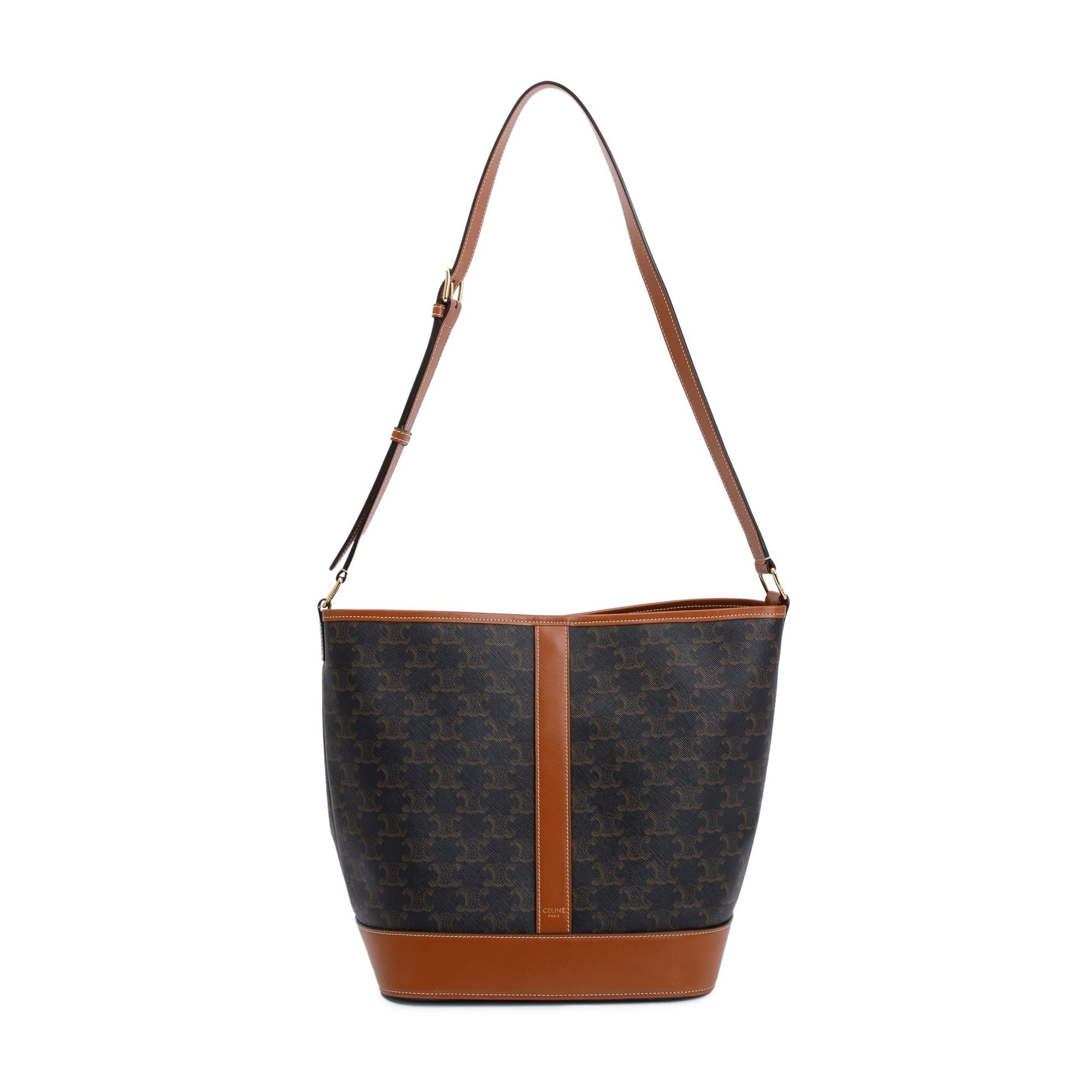 Celine Triomphe Bucket Bag Canvas Brown Bucket Bag