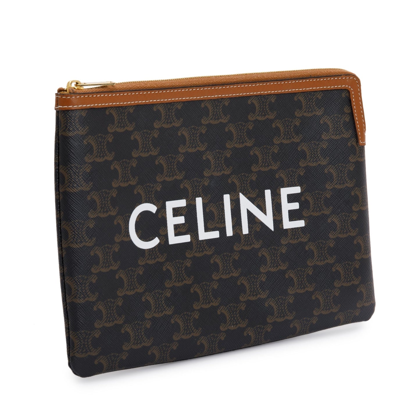 Celine Triomphe Pouch Handbag Brown Small Travel Bag