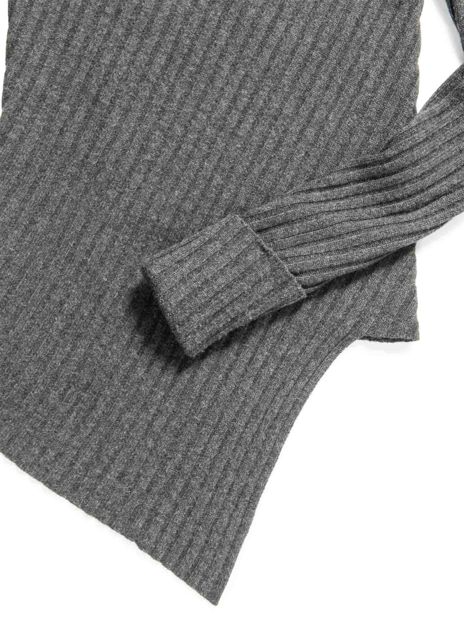 Luxury Cashmere Asymmetrical Turtleneck Sweater Heather Grey Travel Bag