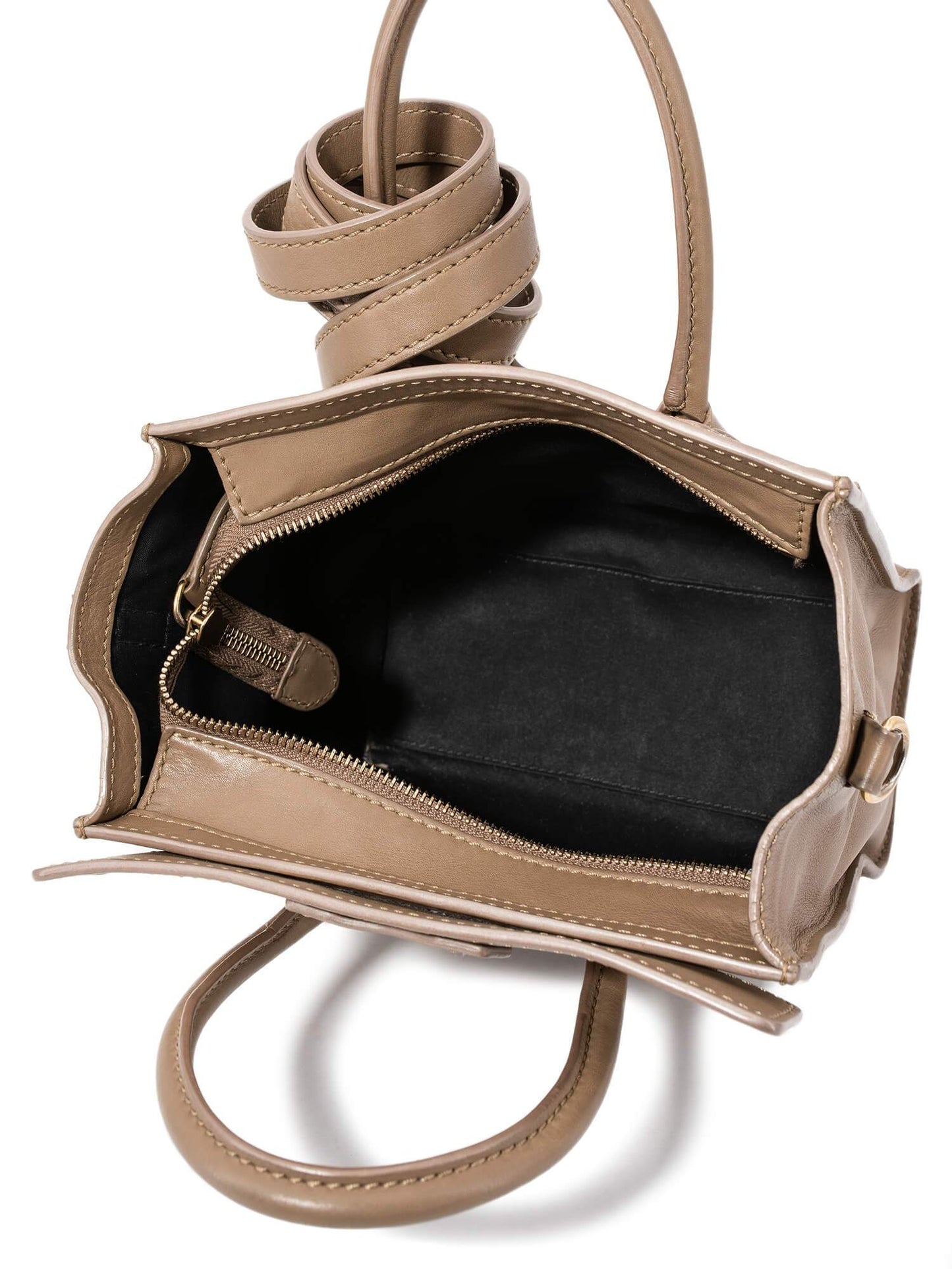Luxury Nano Luggage Bag Taupe Leather Travel Bag