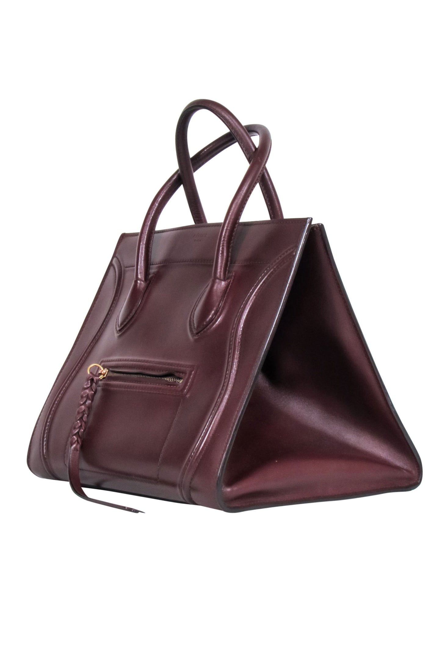 Luxury Maroon Phantom Luggage Tote Handbag Leather Tote Bag