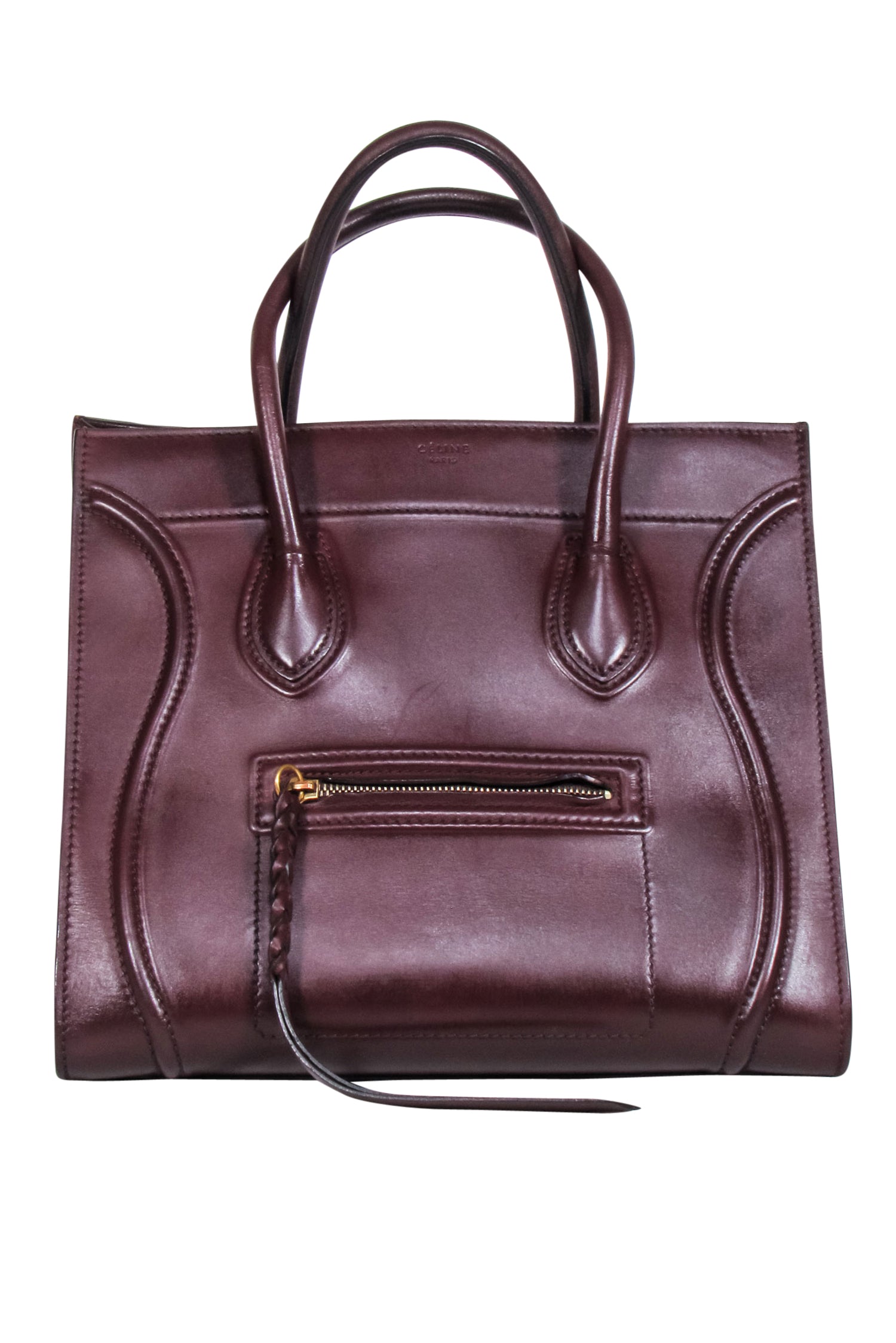 Luxury Maroon Phantom Luggage Tote Handbag Leather Tote Bag