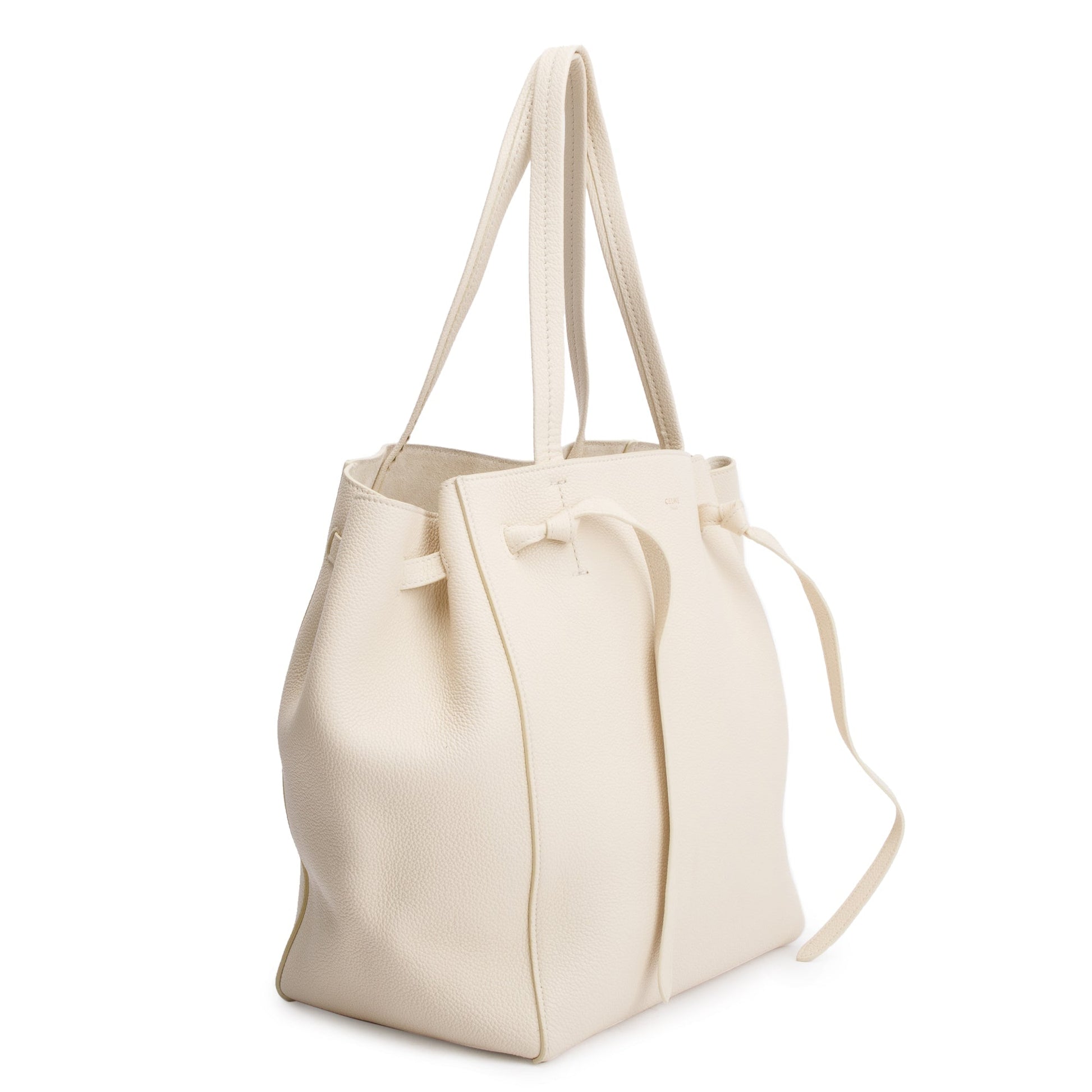 Celine Neutral Soft Grained Calfskin Cabas Phantom Tote Small Tote Bag