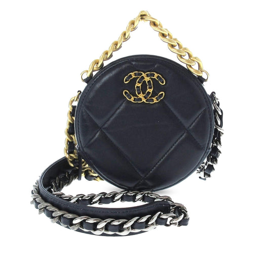 Chanel 19 Round Lambskin SHG-6cbrO9 Clutch Bag