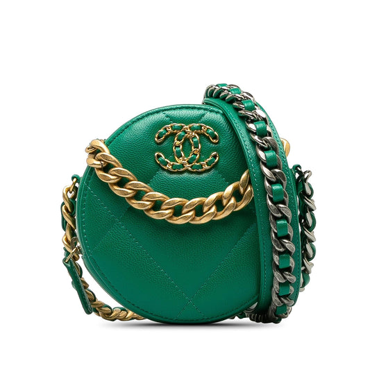 Chanel 19 Round Lambskin SHG-pjBnNJ Clutch Bag