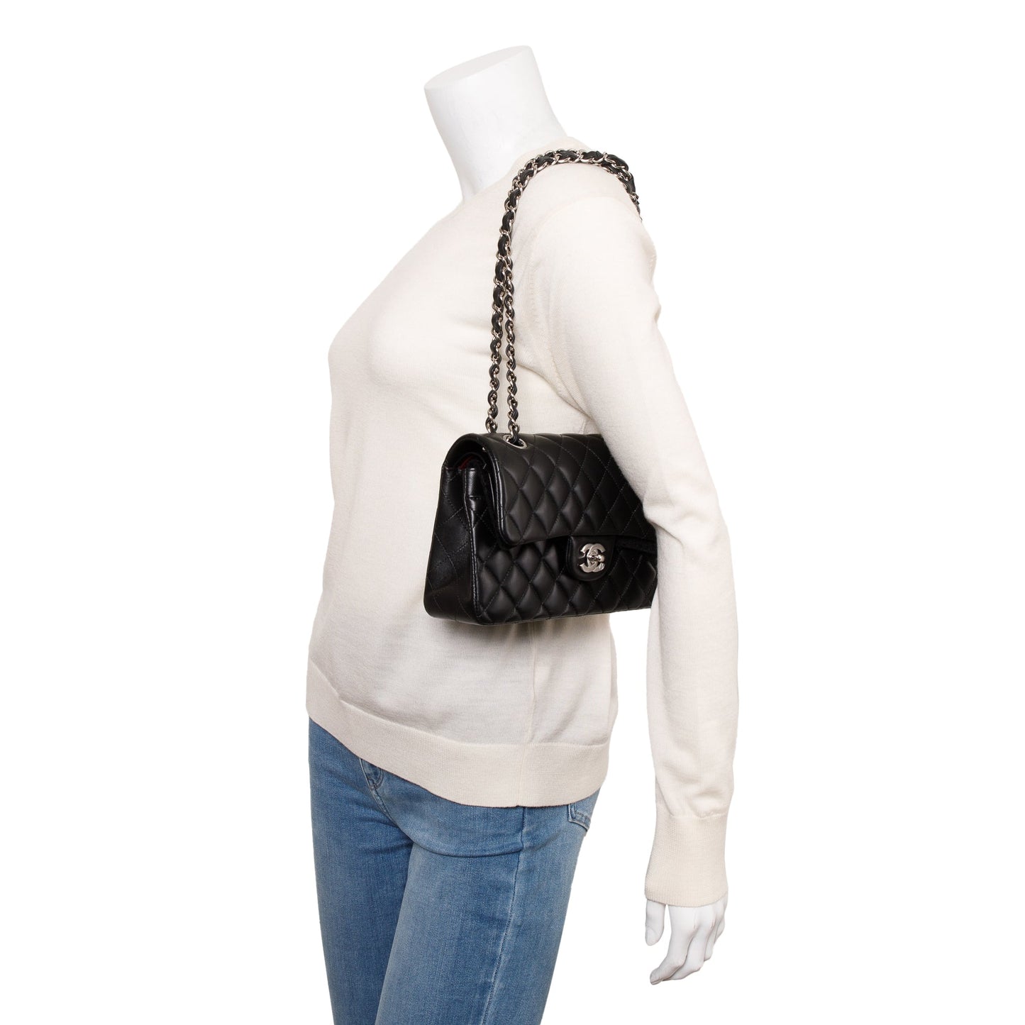 Chanel Classic Double Flap Lambskin Black Travel Bag Authenticity Card