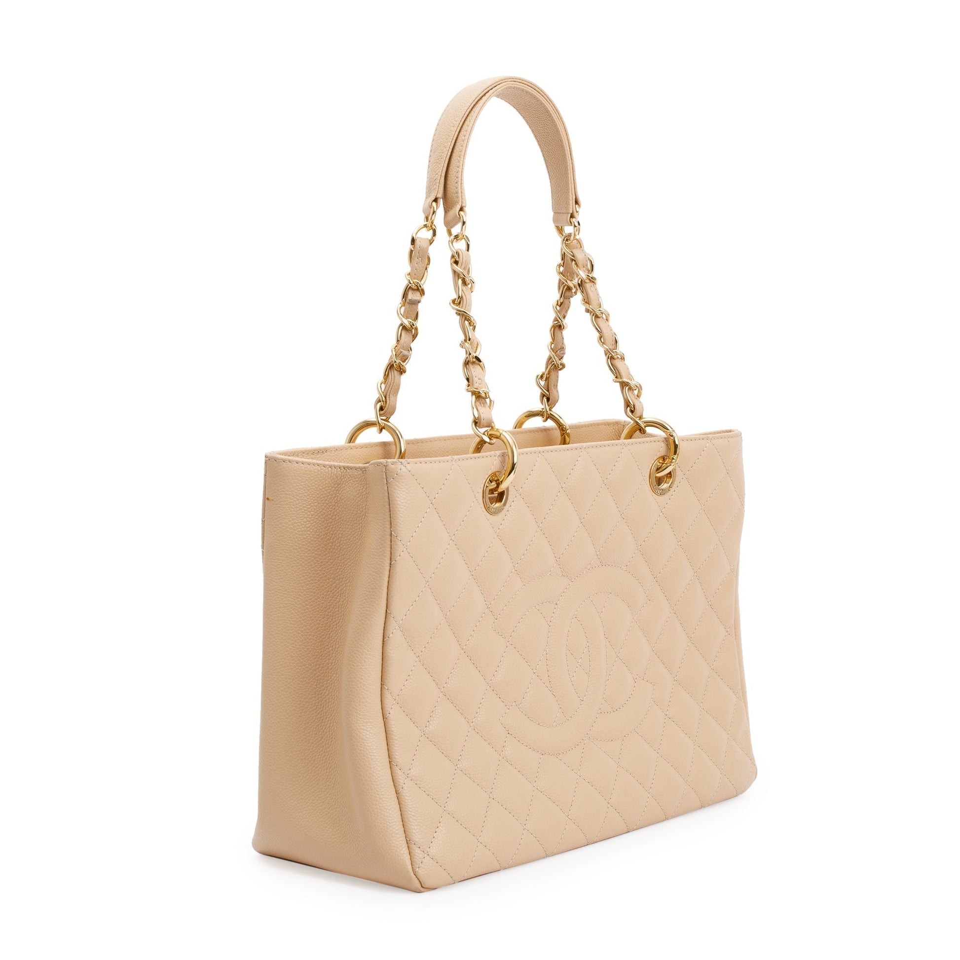Chanel Caviar Grand Shopping GST Leather Beige Travel Bag 4