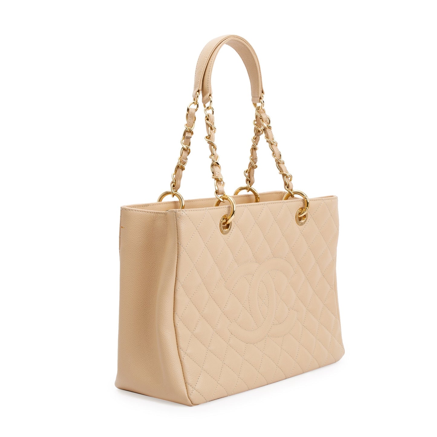 Chanel Caviar Grand Shopping GST Leather Beige Travel Bag Authentcity Card