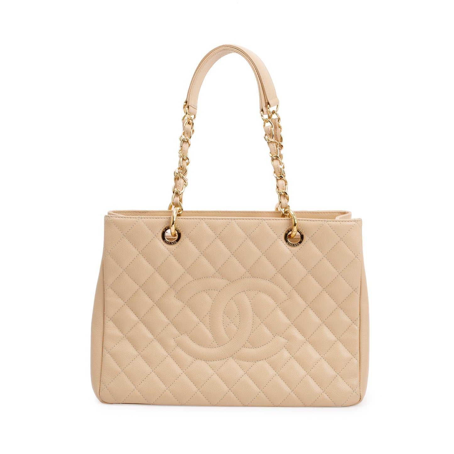 Chanel Caviar Grand Shopping GST Leather Beige Travel Bag 4