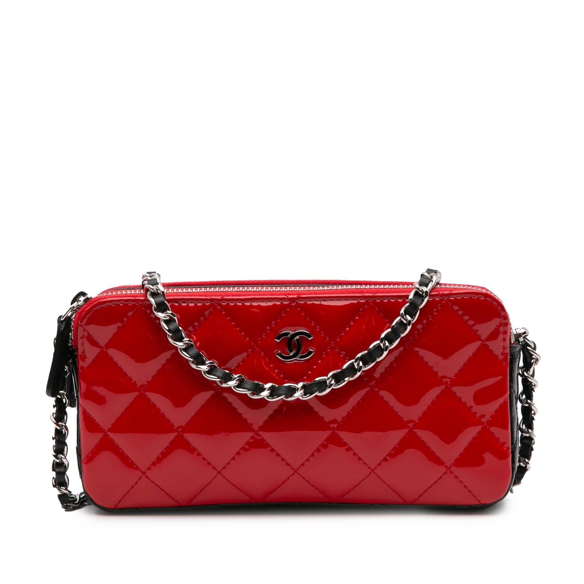 Chanel Bicolor Patent Double Zip on Wallet Case