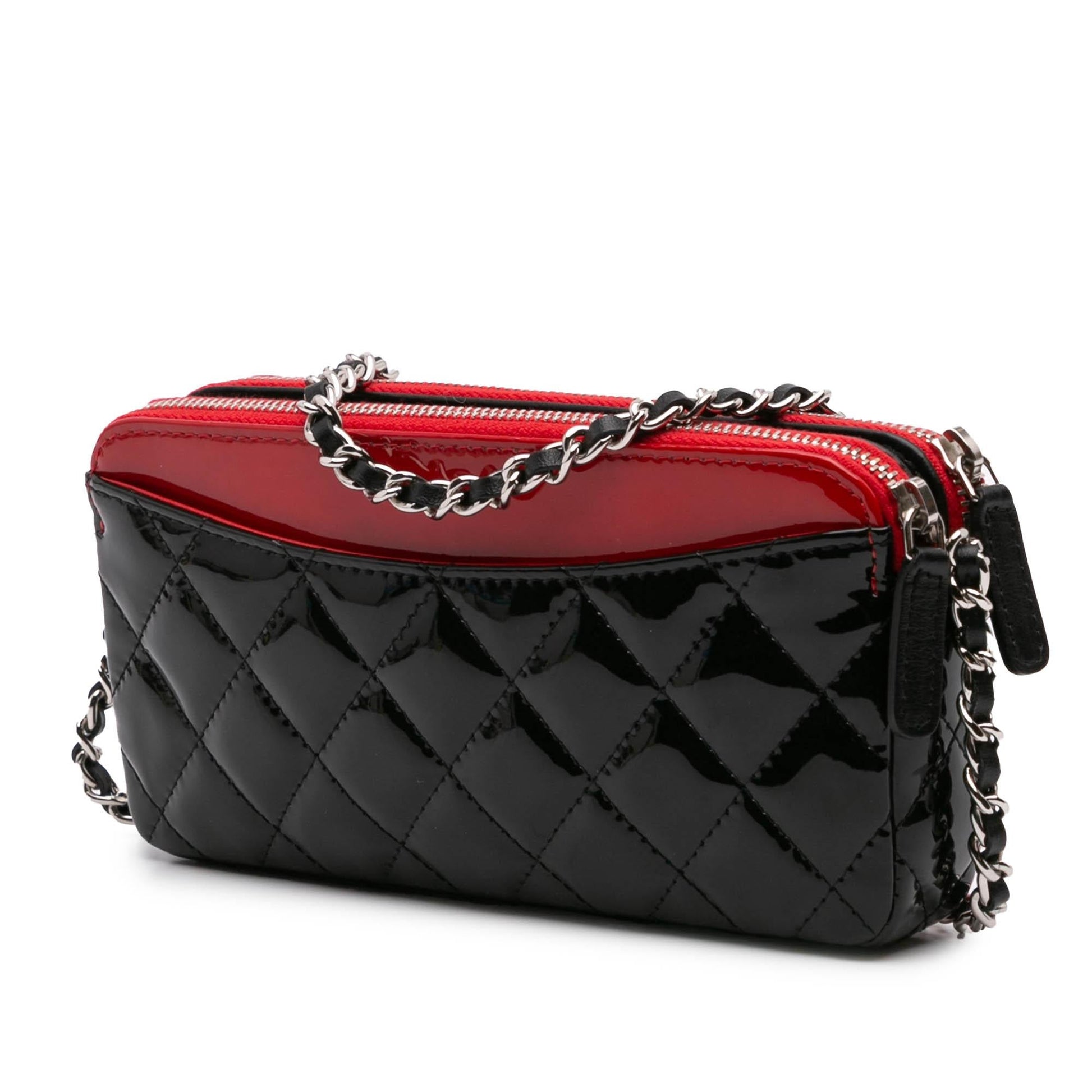 Chanel Bicolor Patent Double Zip on Wallet Case