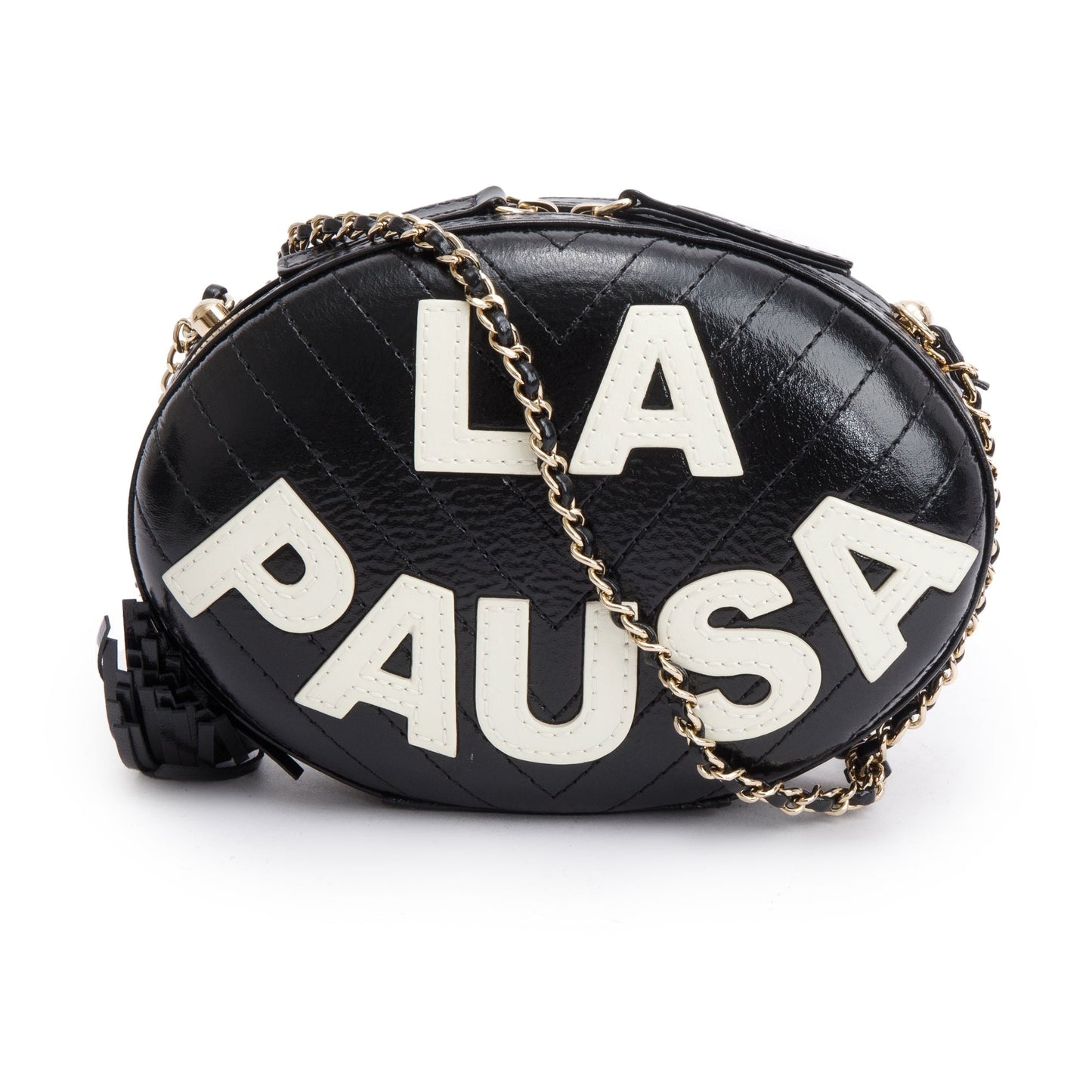 Chanel La Pausa Tassel Leather Calfskin Black Travel Bag