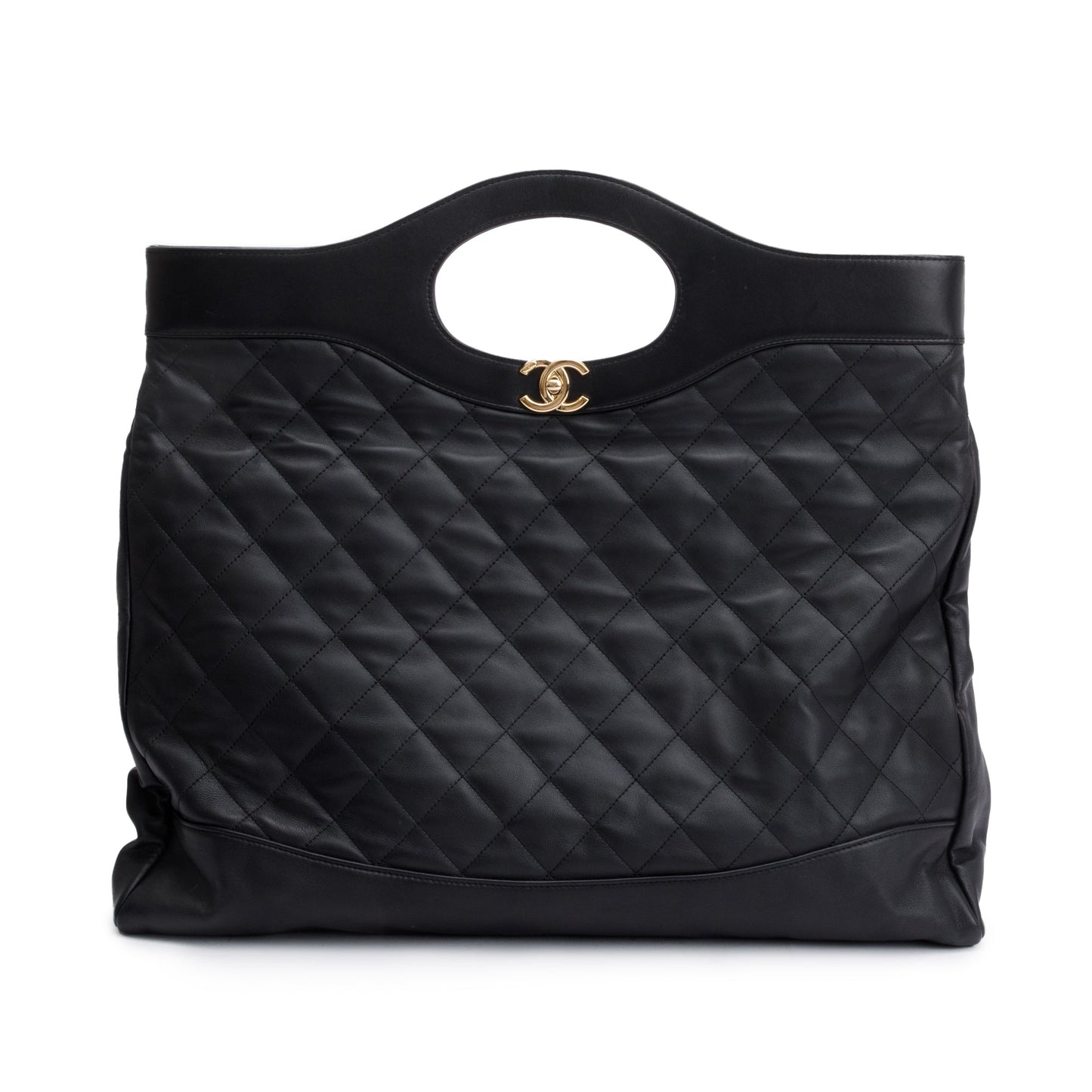 Chanel 31 Shopping Leather Calfskin Black Travel Bag