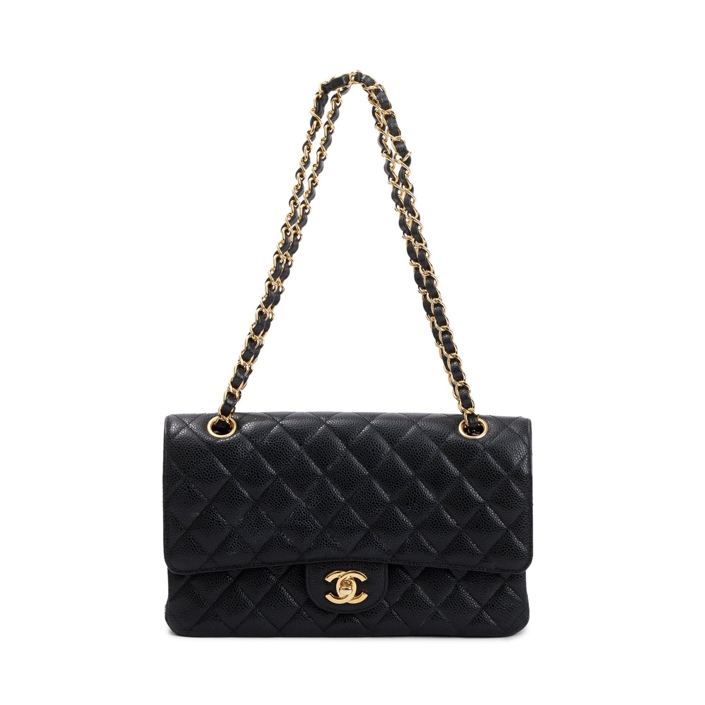 Chanel Caviar Classic Double Flap Leather Black Travel Bag 3
